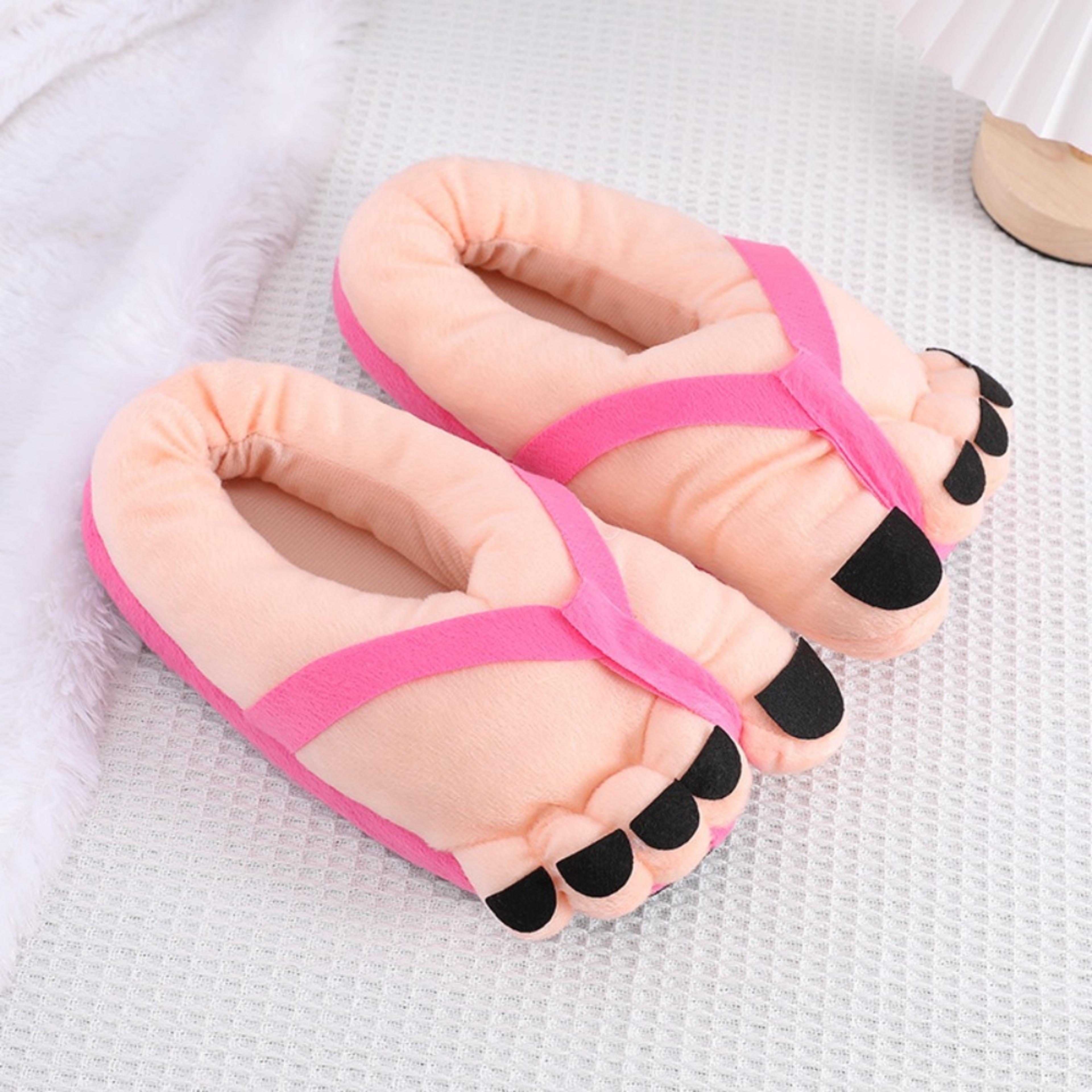 Creative Winter Slippers For Men  Women  Fun Big Feet Couples Soft Cotton House Slides 5