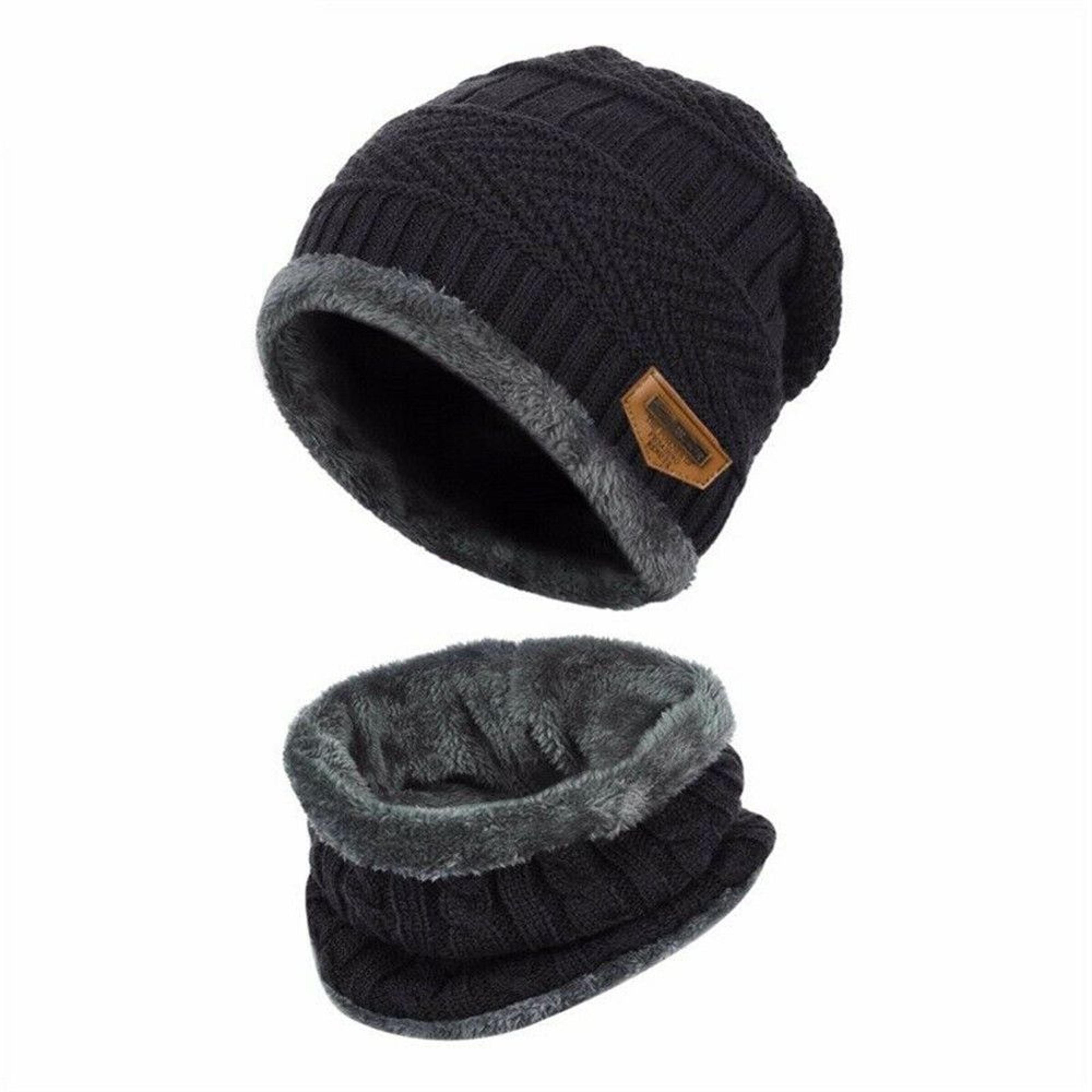 Kids Winter Neck Scarf And Beanie Set  Warm Fleece Knitted Ski Cap And Scarf For Boys And Girls 3