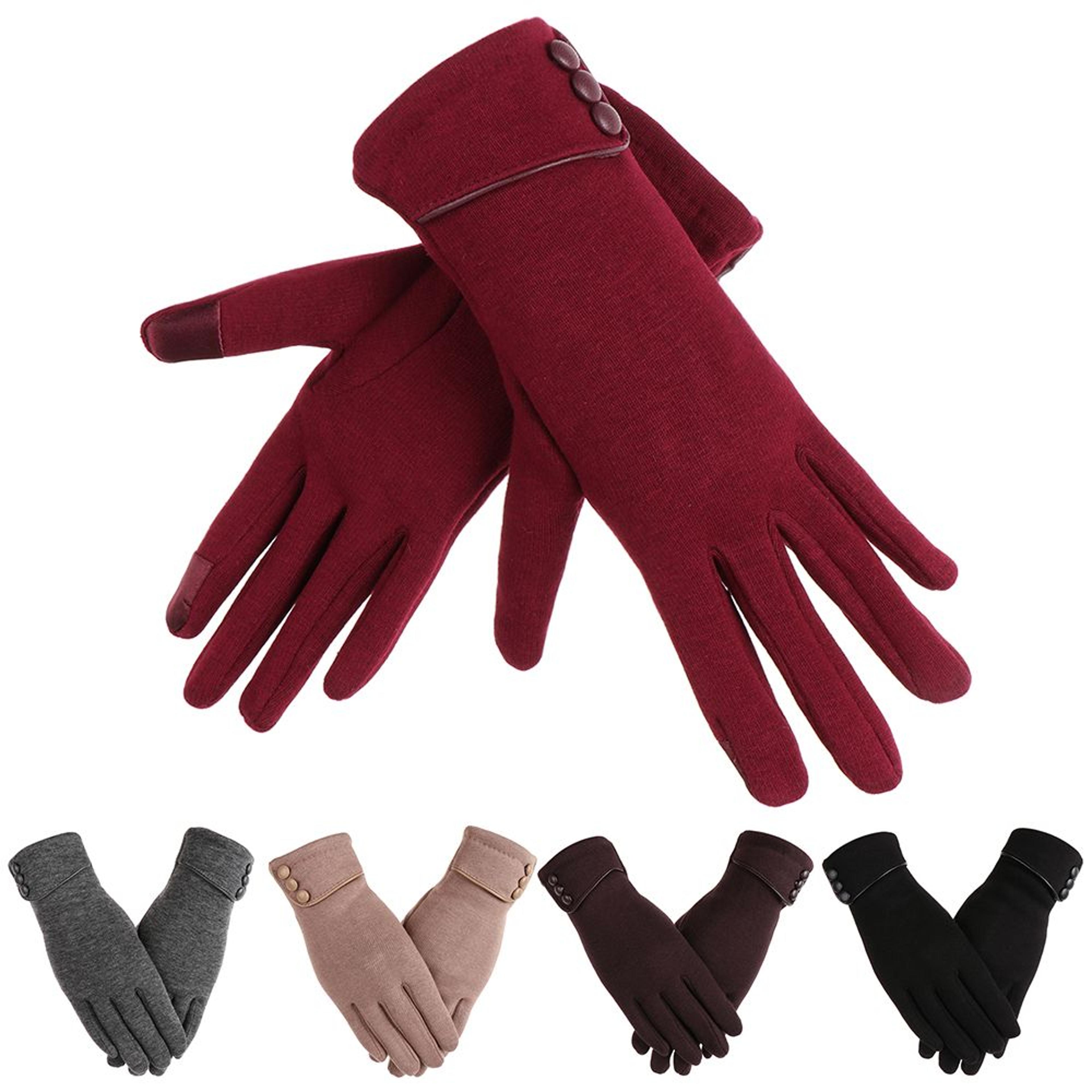 Fashion Women Touch Screen Gloves Winter Furry Warm Mitts For Outdoor Sports  Cycling 2
