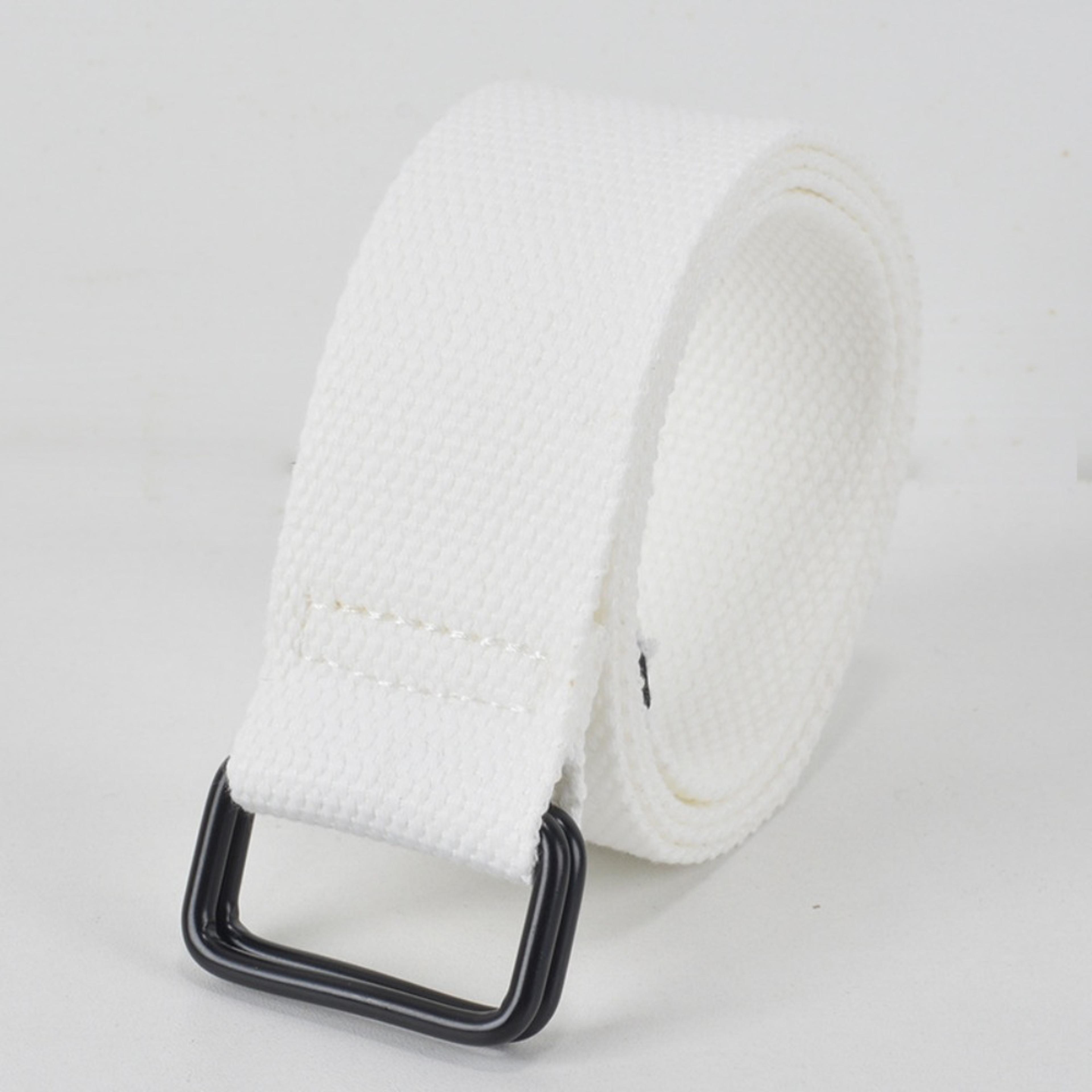 Double Ring Buckle Canvas Belt For Men  Casual Cotton Fabric Free Punch Design 5