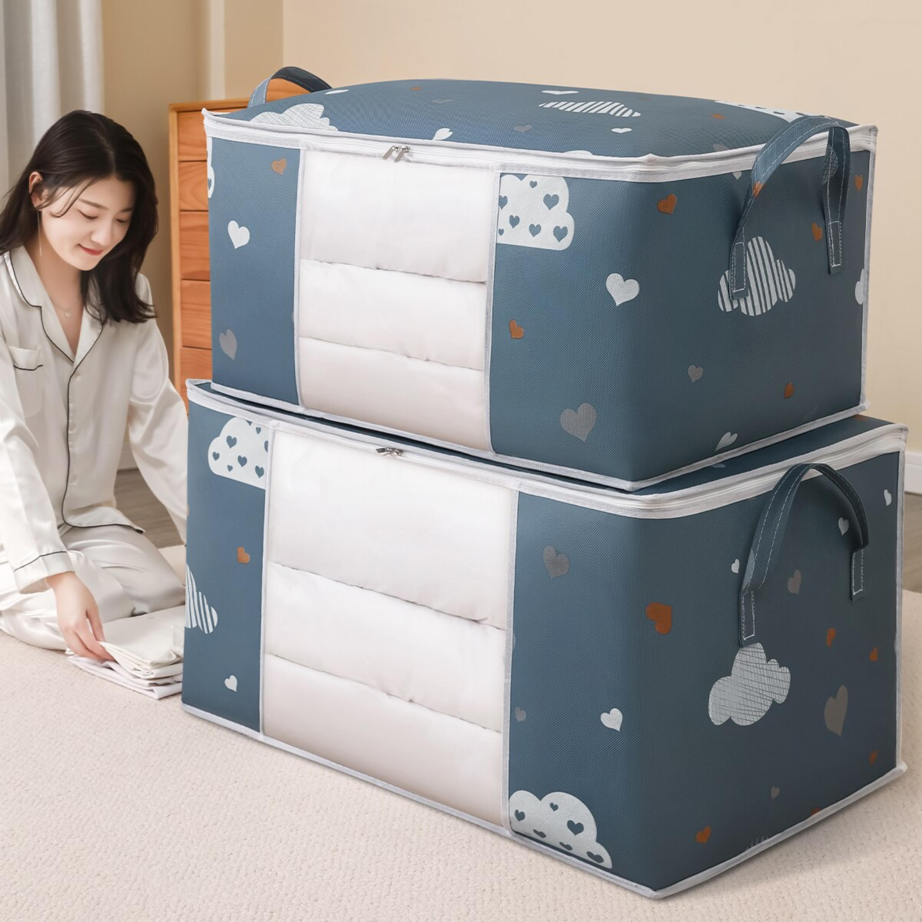 Large Capacity Foldable Clothes Storage Bag With Reinforced Handle And Sturdy Zipper For Bedding  B 0