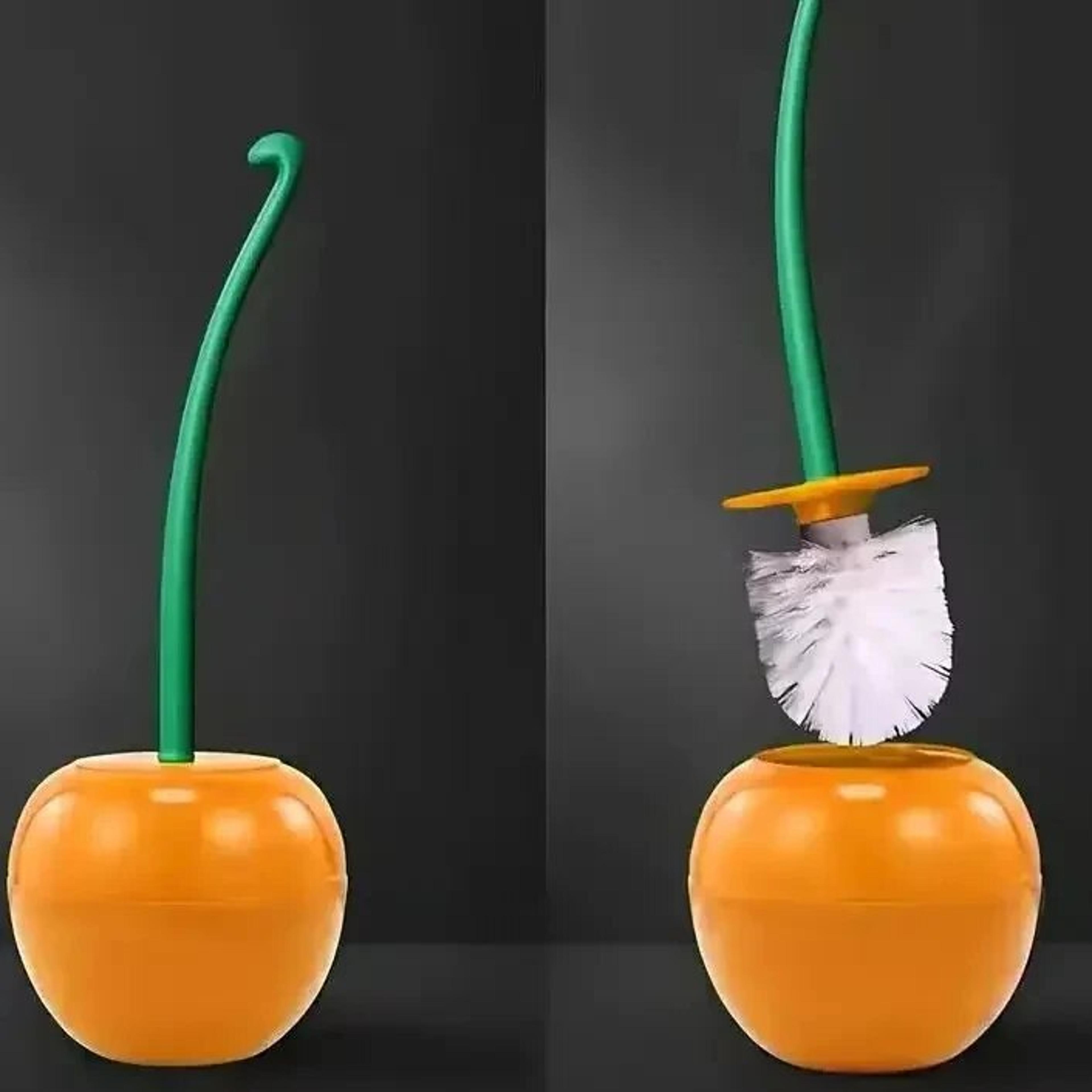 Red Cherry Toilet Brush Set  Creative Bathroom Accessory With Holder 3