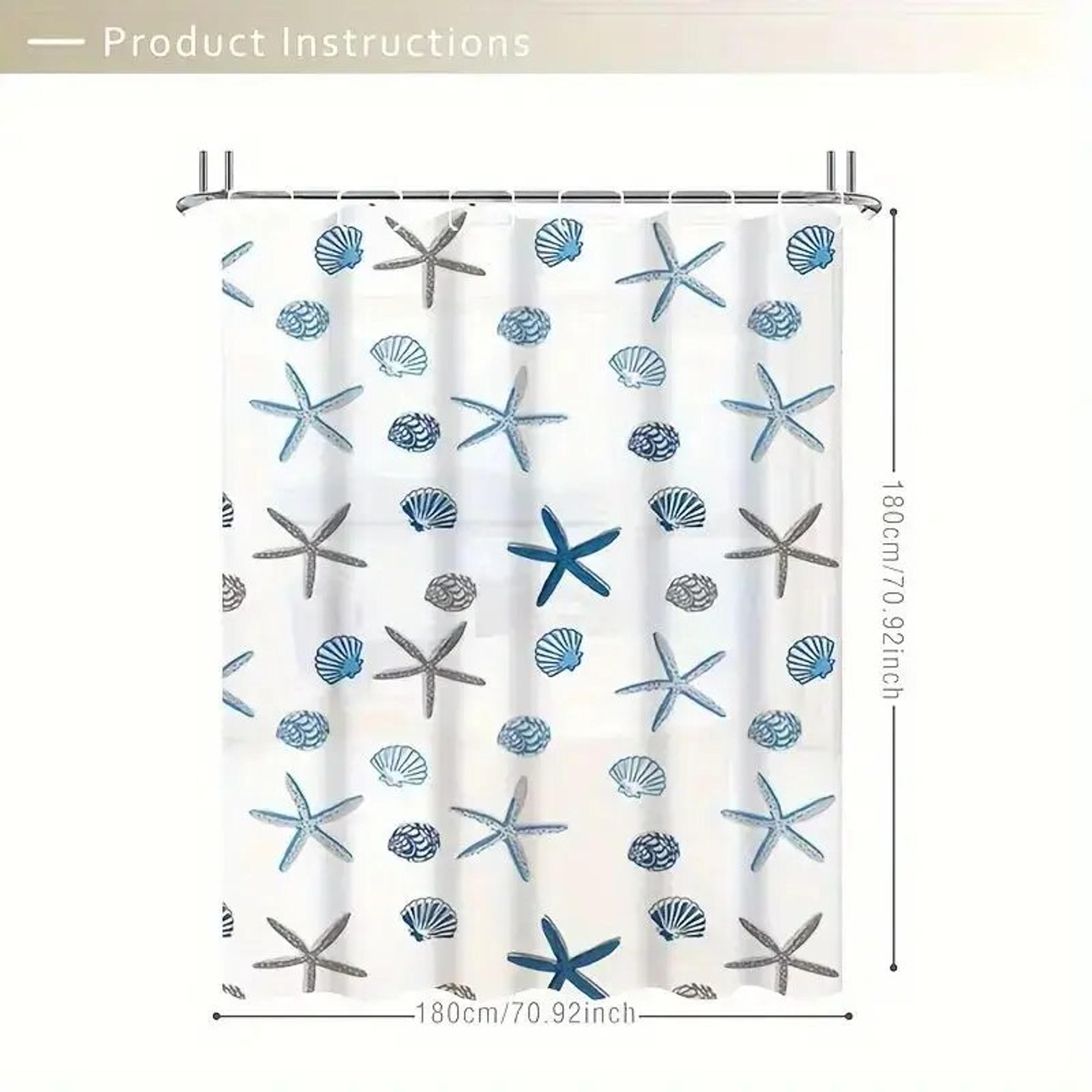 Patterned PEVA Waterproof Shower Curtain  Stylish Bathroom Partition  Decoration Accessory 4