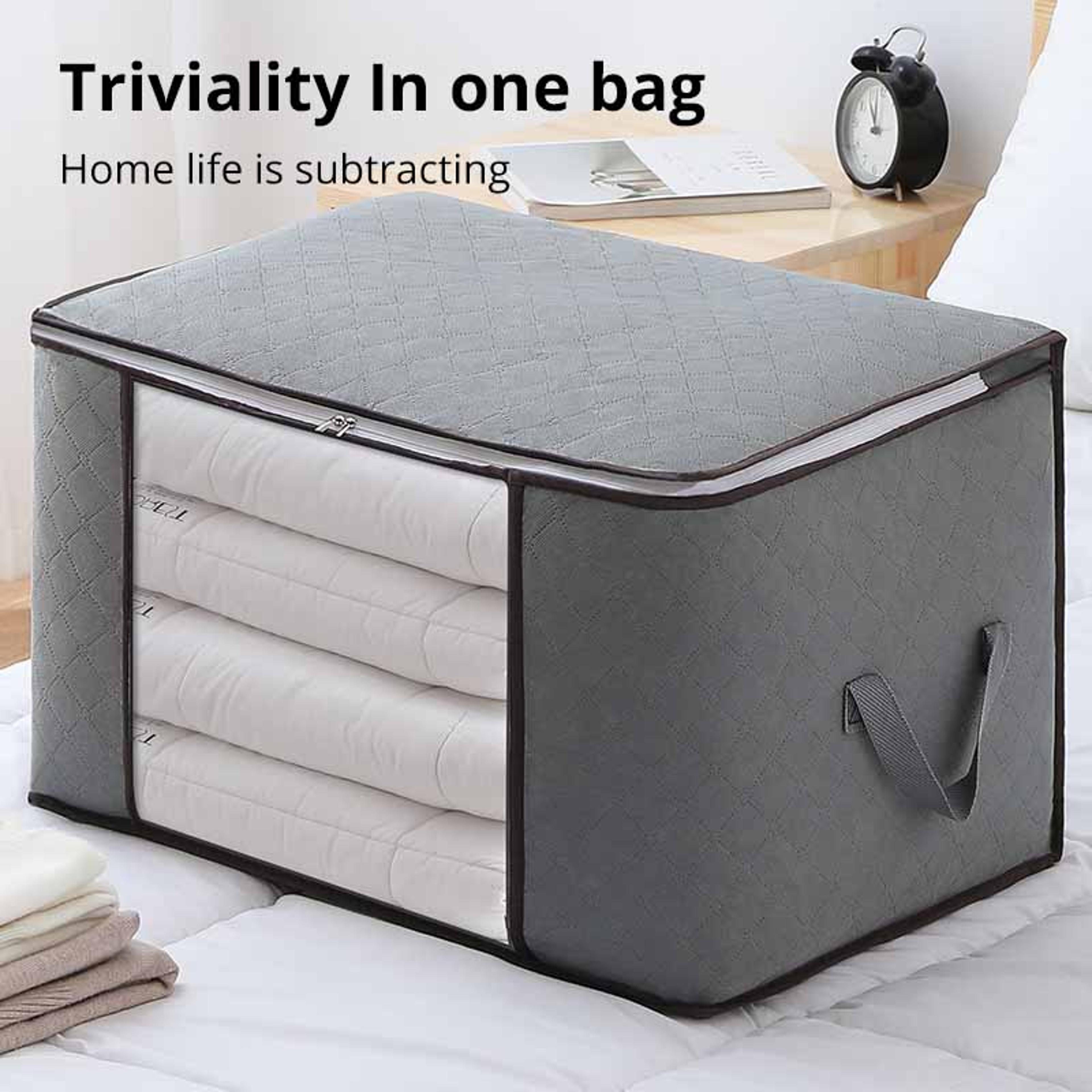 NonWoven Cotton Quilt Storage Bag  Large Capacity Moisture  Dust Proof Portable Luggage Organizer 1
