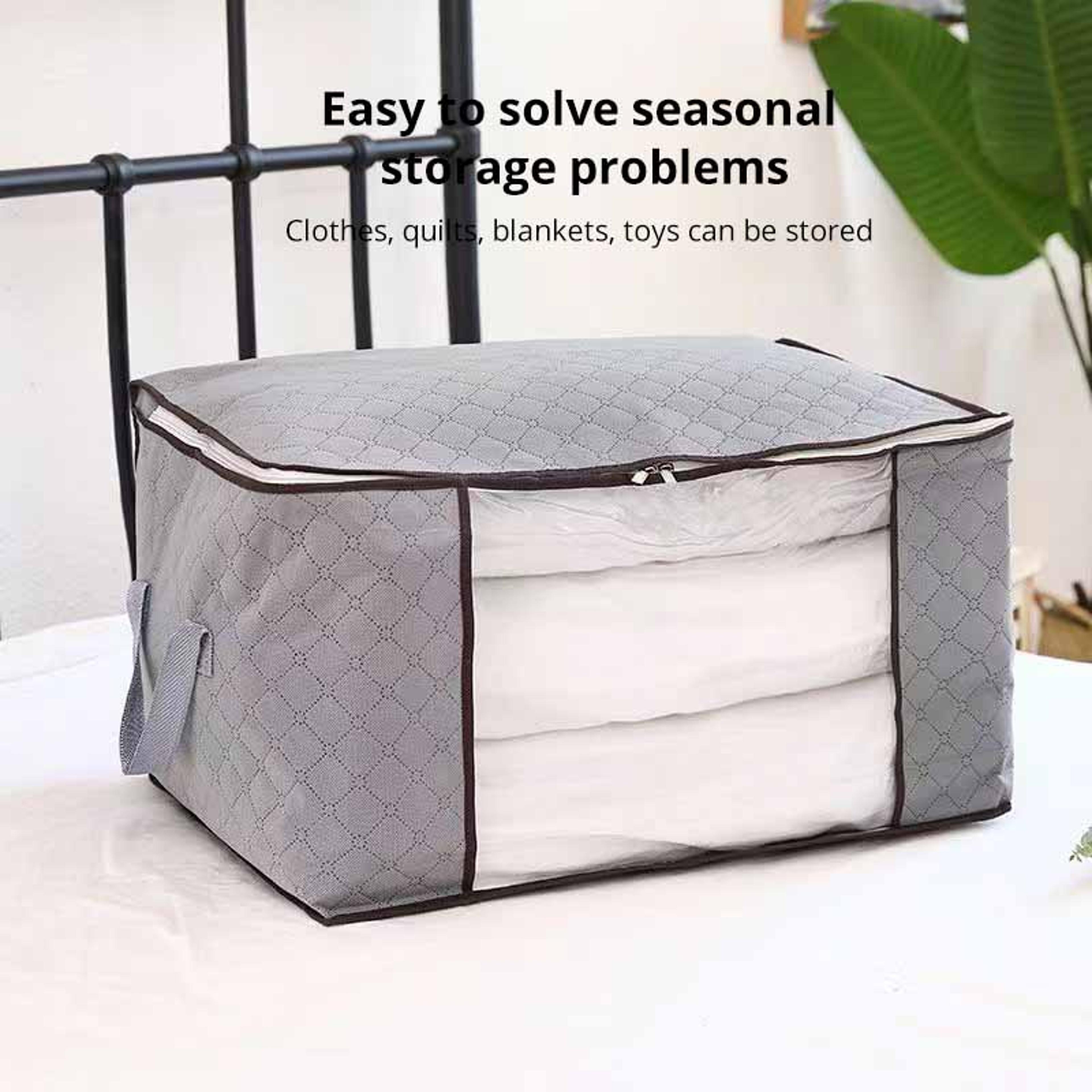 NonWoven Cotton Quilt Storage Bag  Large Capacity Moisture  Dust Proof Portable Luggage Organizer 3