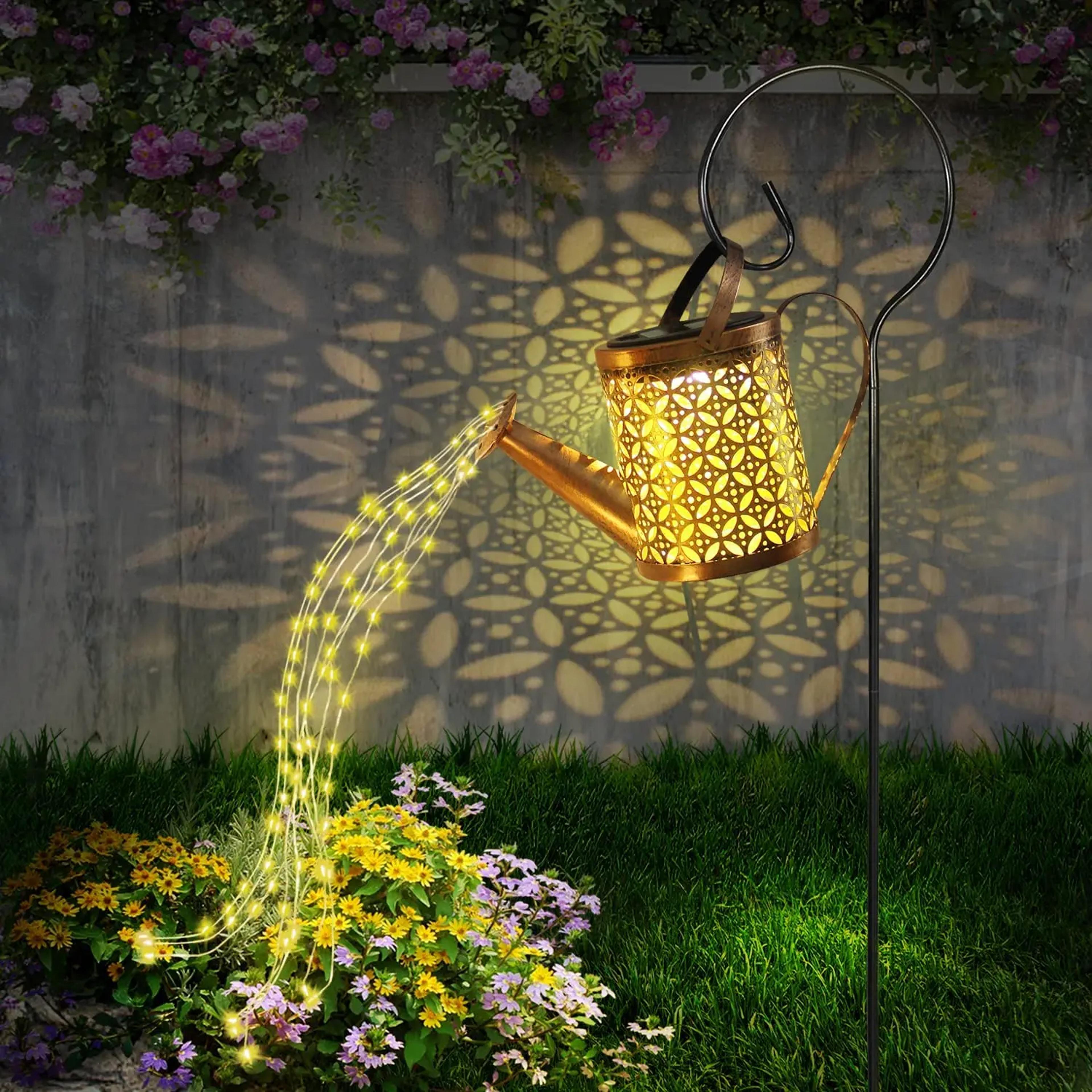Solar Watering Can With Lights  EcoFriendly Waterproof Hanging Lantern For Garden  Patio Decor 0