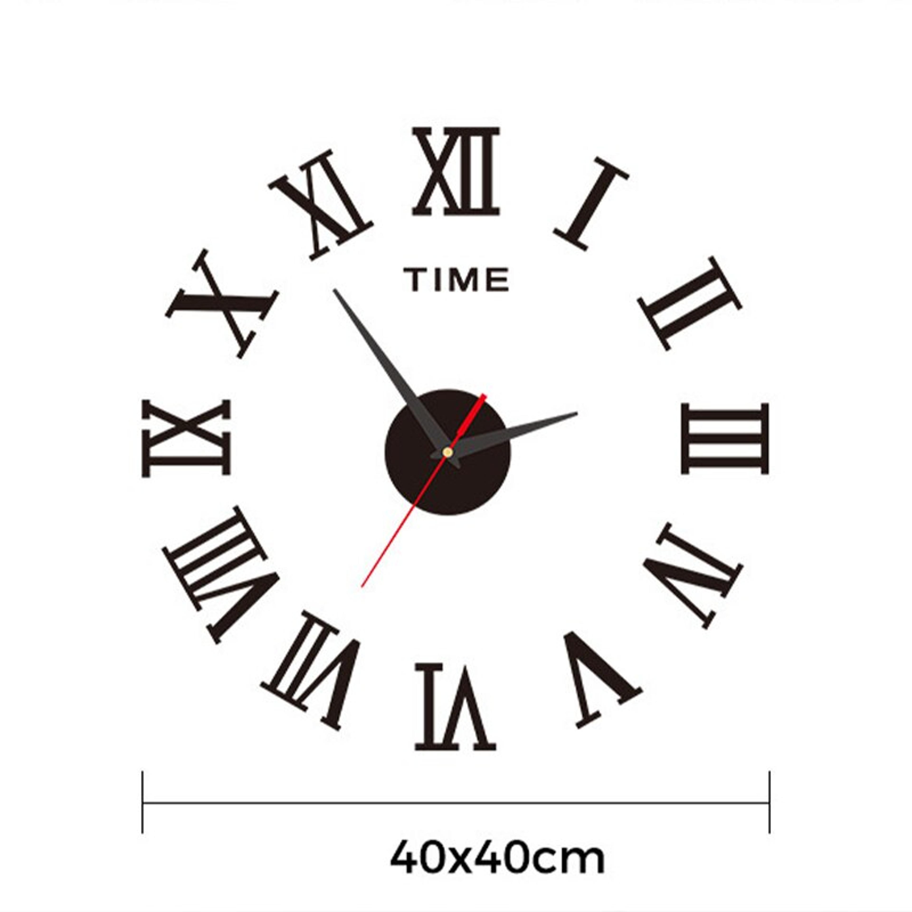 DIY Acrylic Roman Numeral Mirror Wall Clock  Large Round Fashionable SelfAdhesive Timepiece For Hom 4
