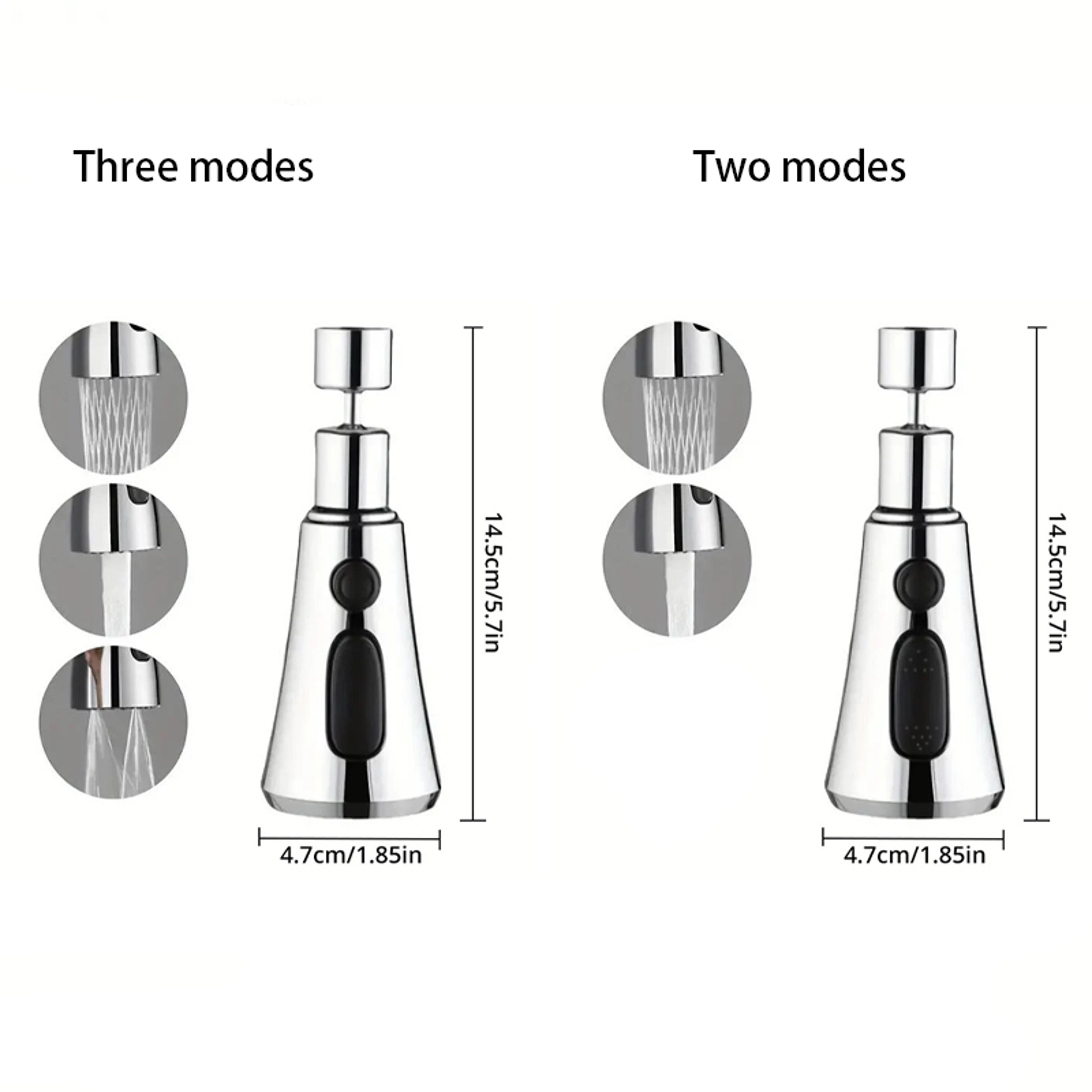 Faucet Extender Metal Alloy With Three Modes  Home Water Saver For Shower And Sink 4