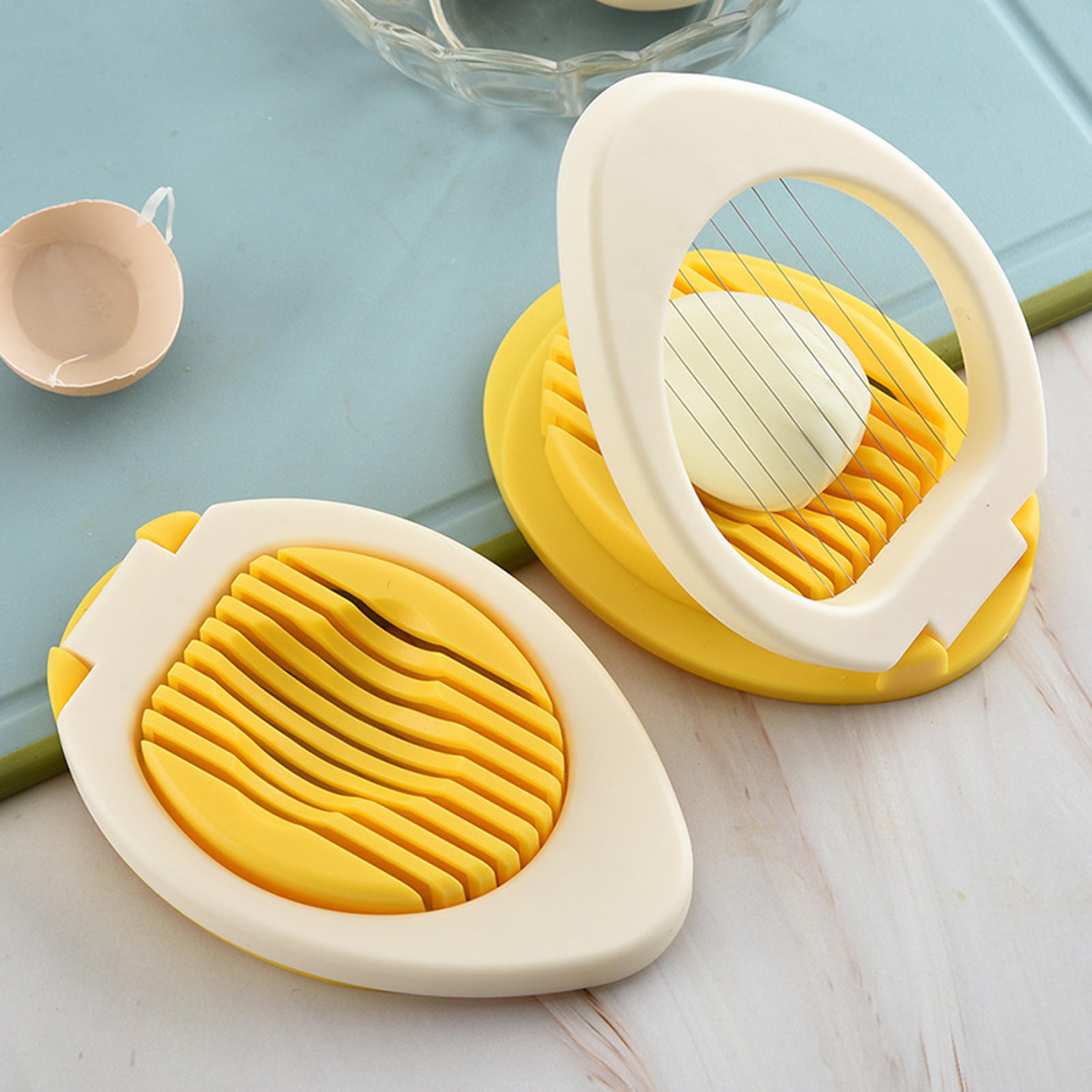 Stainless Steel MultiPurpose Egg Cutter Creative Egg Slicer  Divider For Easy Kitchen Use 0