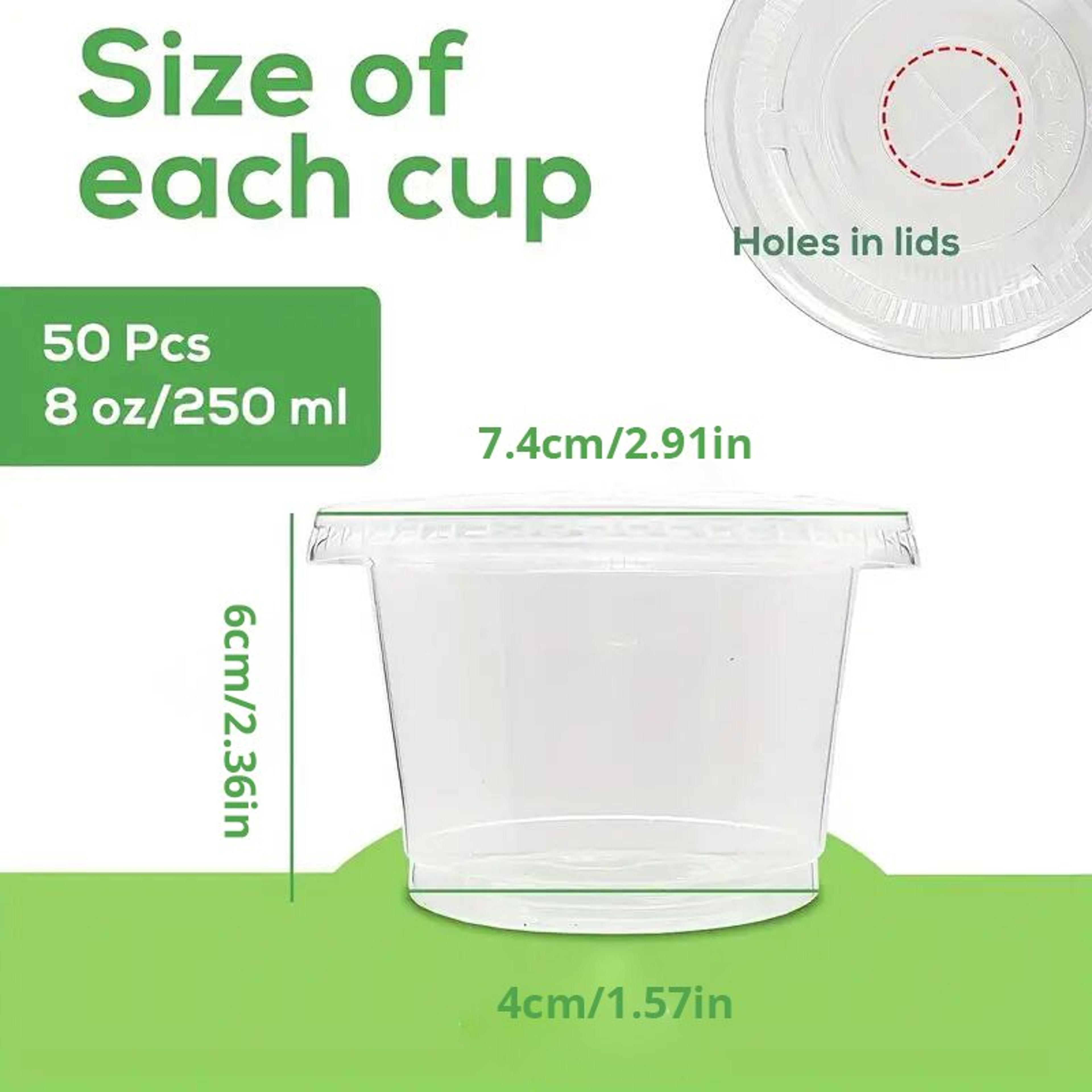 Disposable Plastic Cups With Lids  Pack Perfect For Ice Cream Drinks Soups And More 4