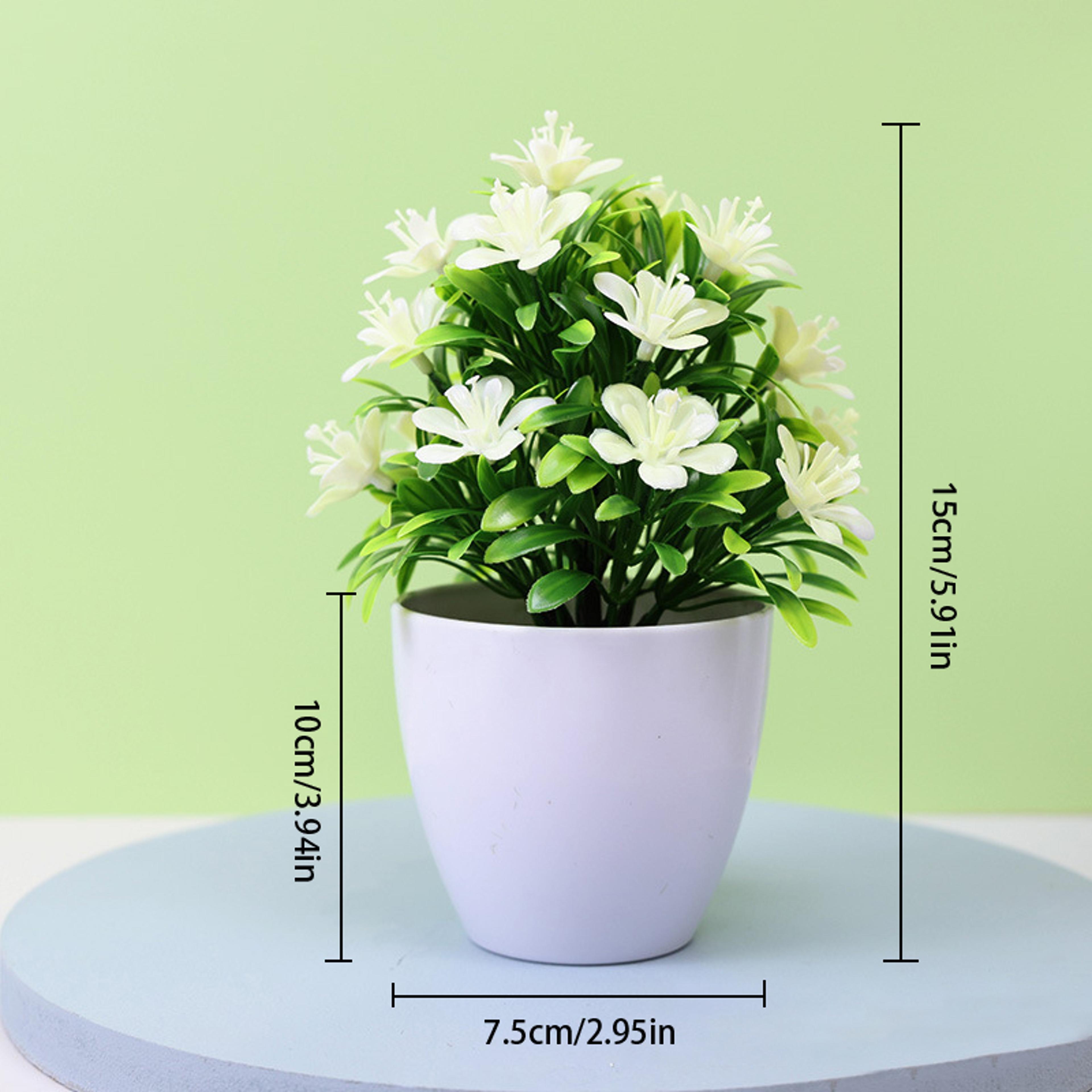 Artificial Five Leaf Plum Potted Plant  IndoorOutdoor Decorative Faux Plant For Home Office  Garden 3