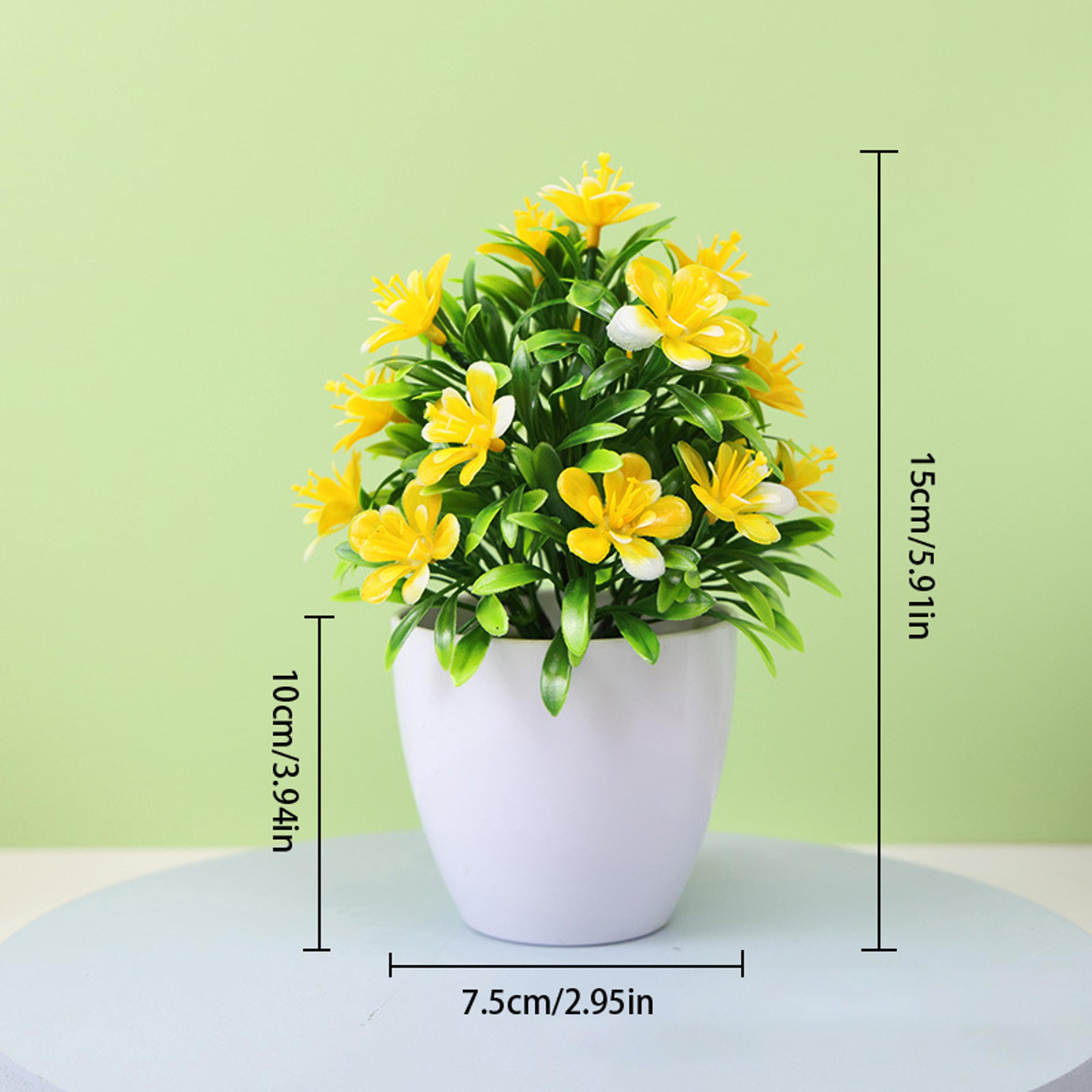 Artificial Five Leaf Plum Potted Plant  IndoorOutdoor Decorative Faux Plant For Home Office  Garden 4