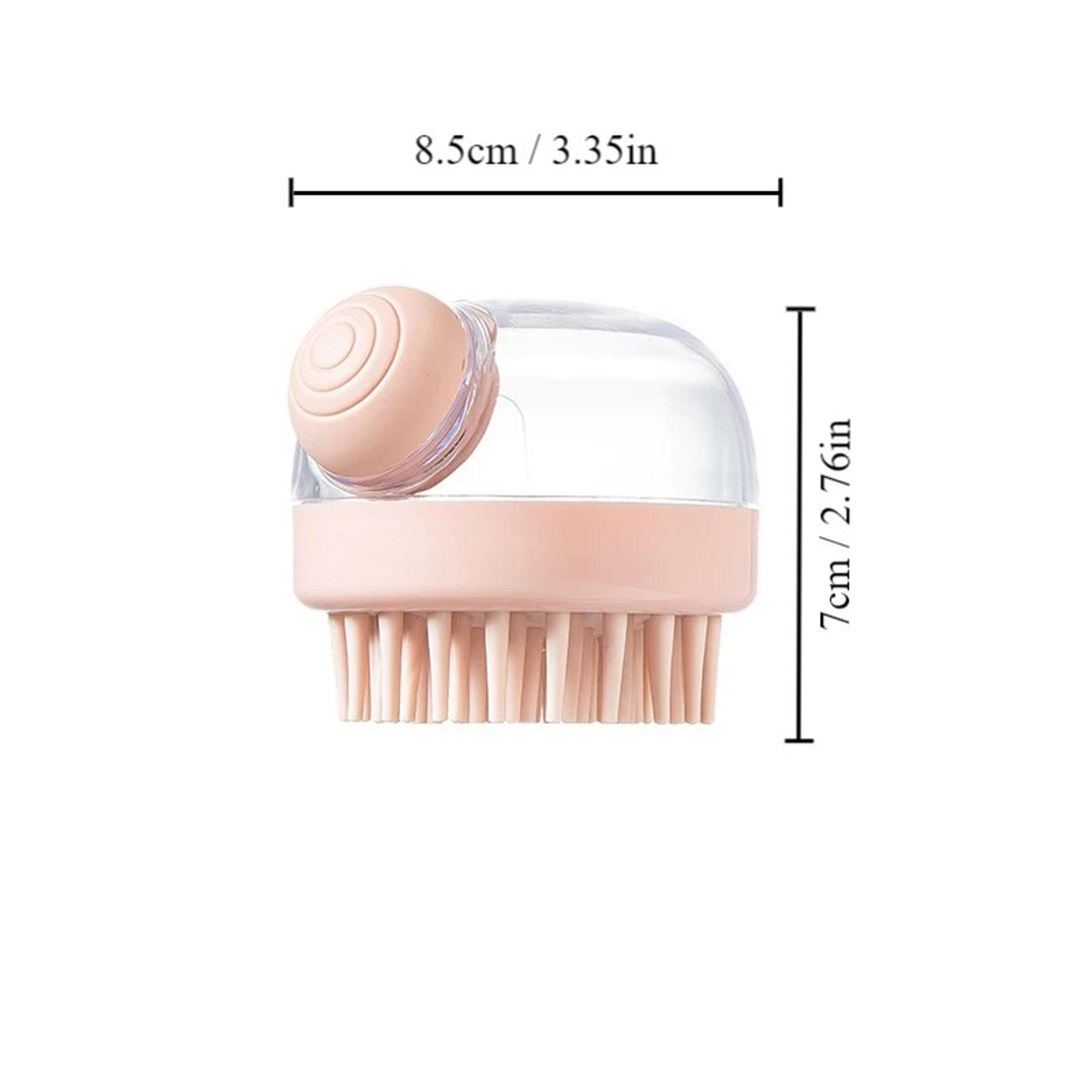 Pet Bath Brush With Shampoo Dispenser  Soft Silicone Grooming Brush For Gentle Massages And Fur Cle 4