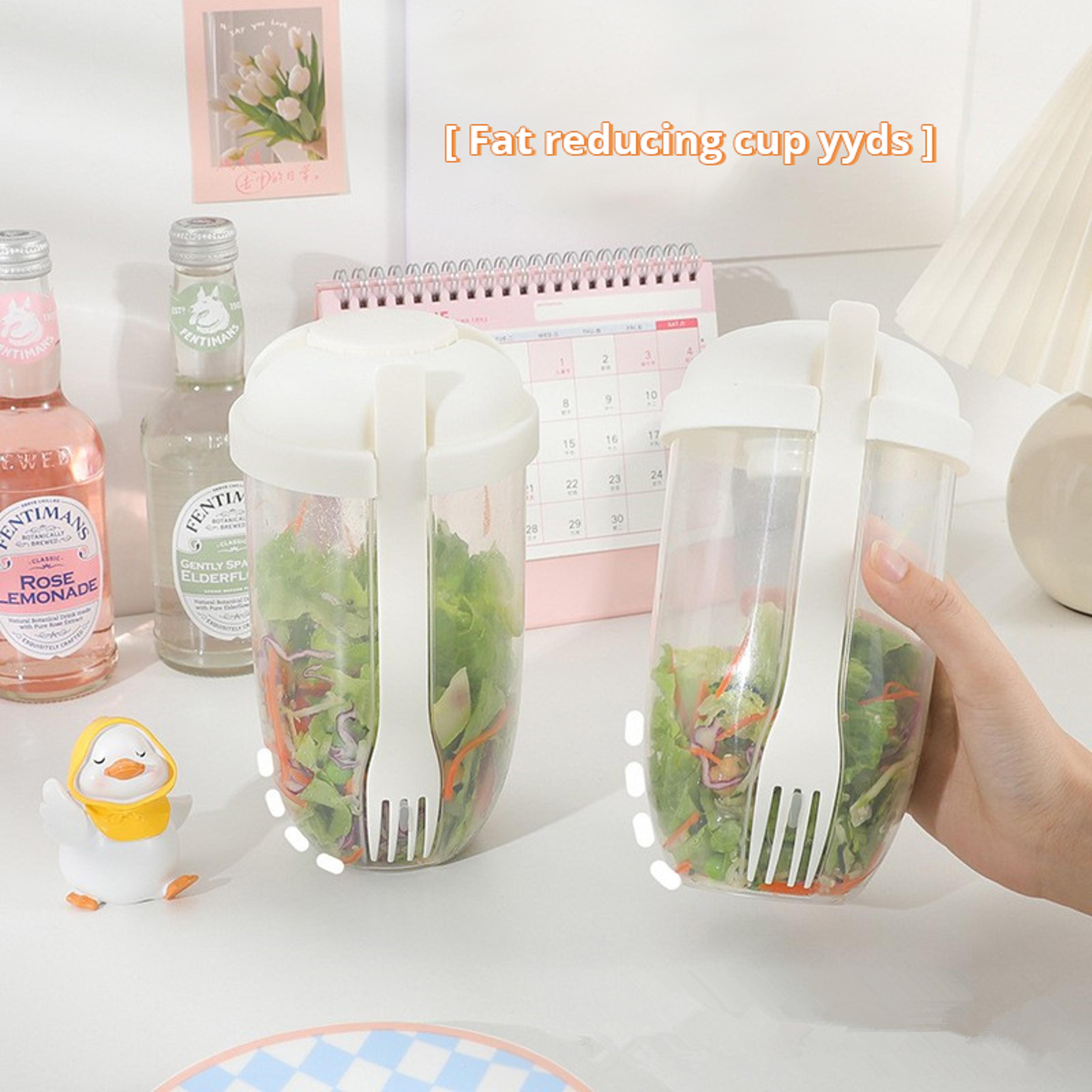 Portable Bottle Salad Container With Fork  EcoFriendly Bento Salad Bowl For Lunch On The Go 1