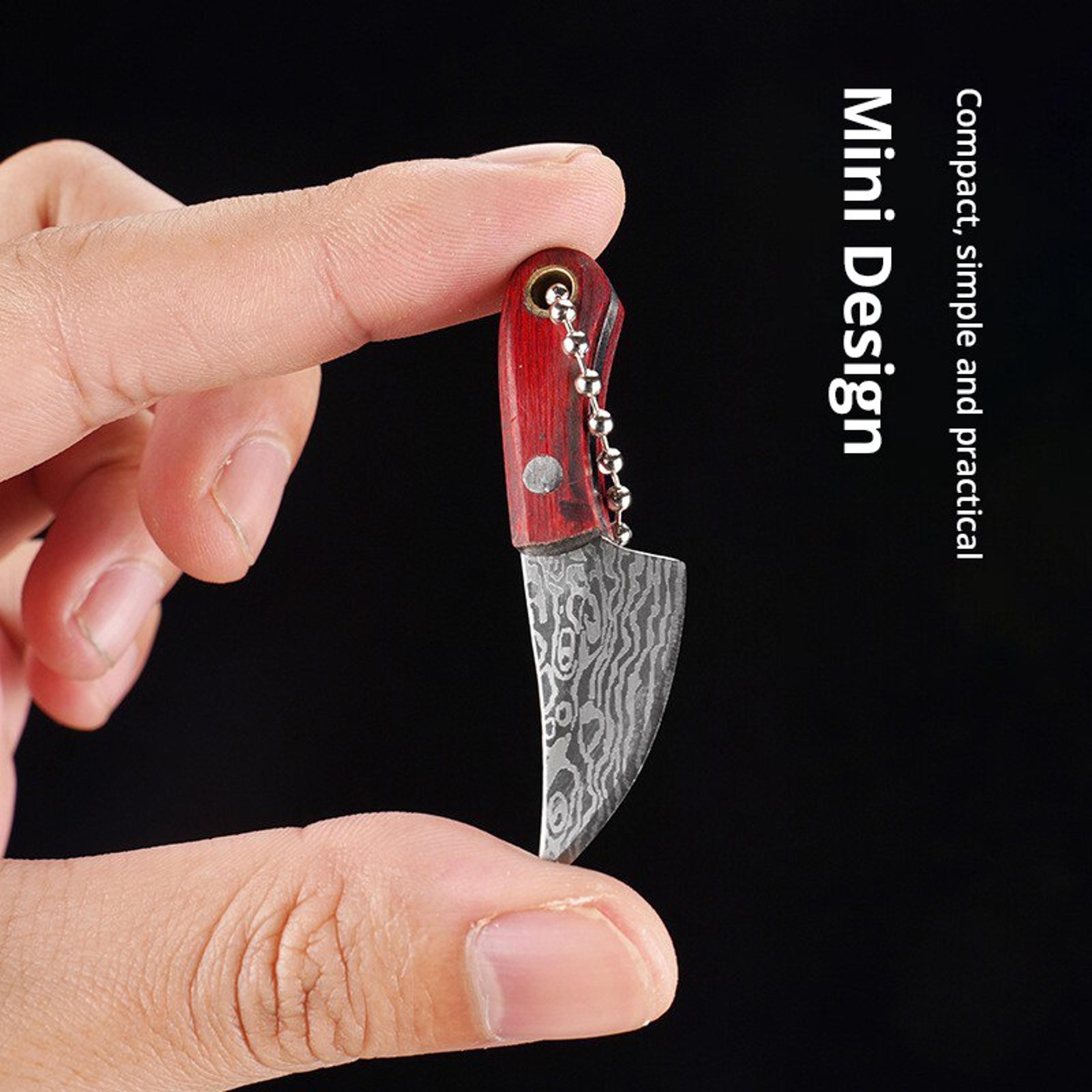 Mini Stainless Steel Pendant Knife  Creative Wealth Knife With Wooden Handle 3