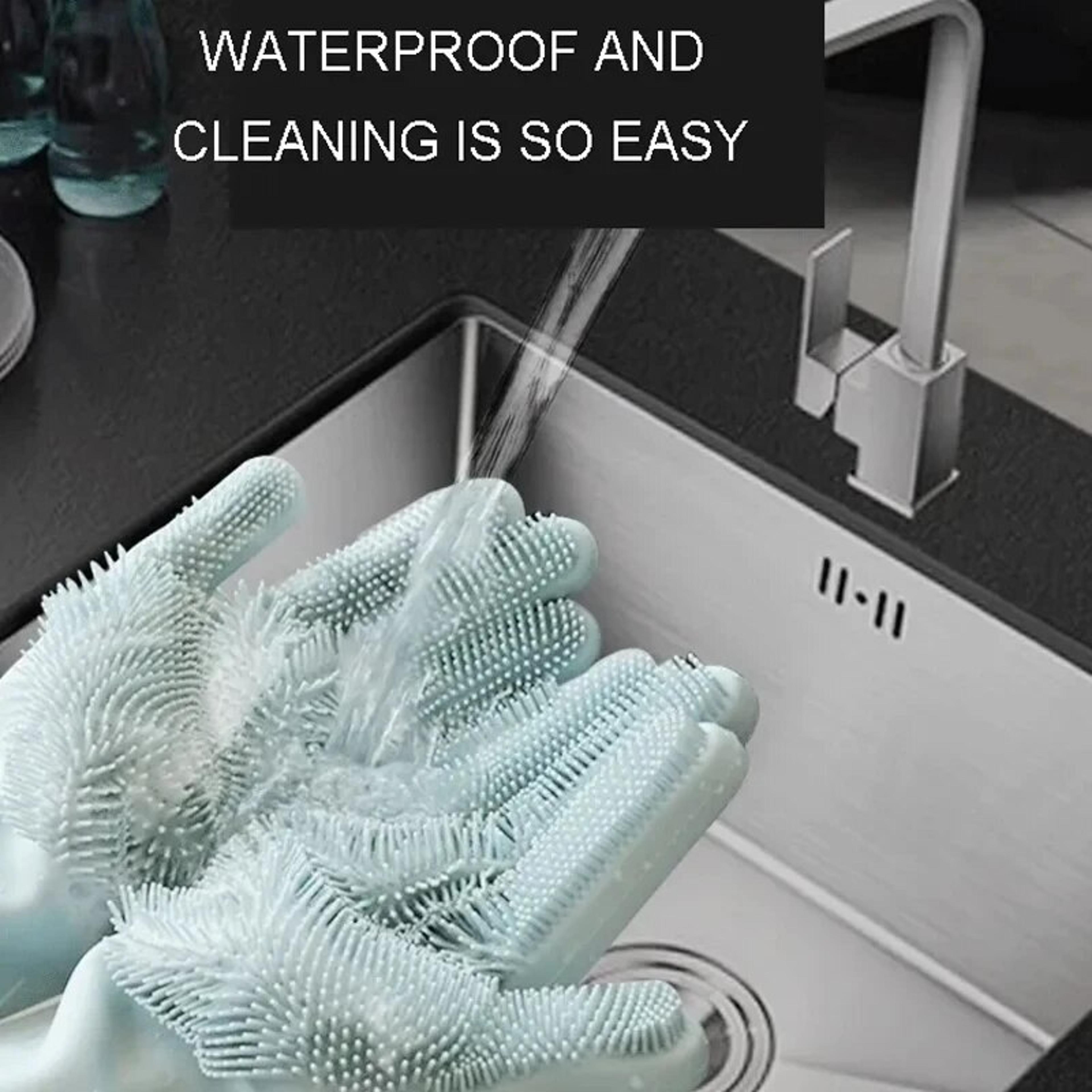 Magic Silicone Dishwashing Gloves  FoodGrade Rubber Scrubber For Kitchen Cleaning NonToxic  Heat Re 2