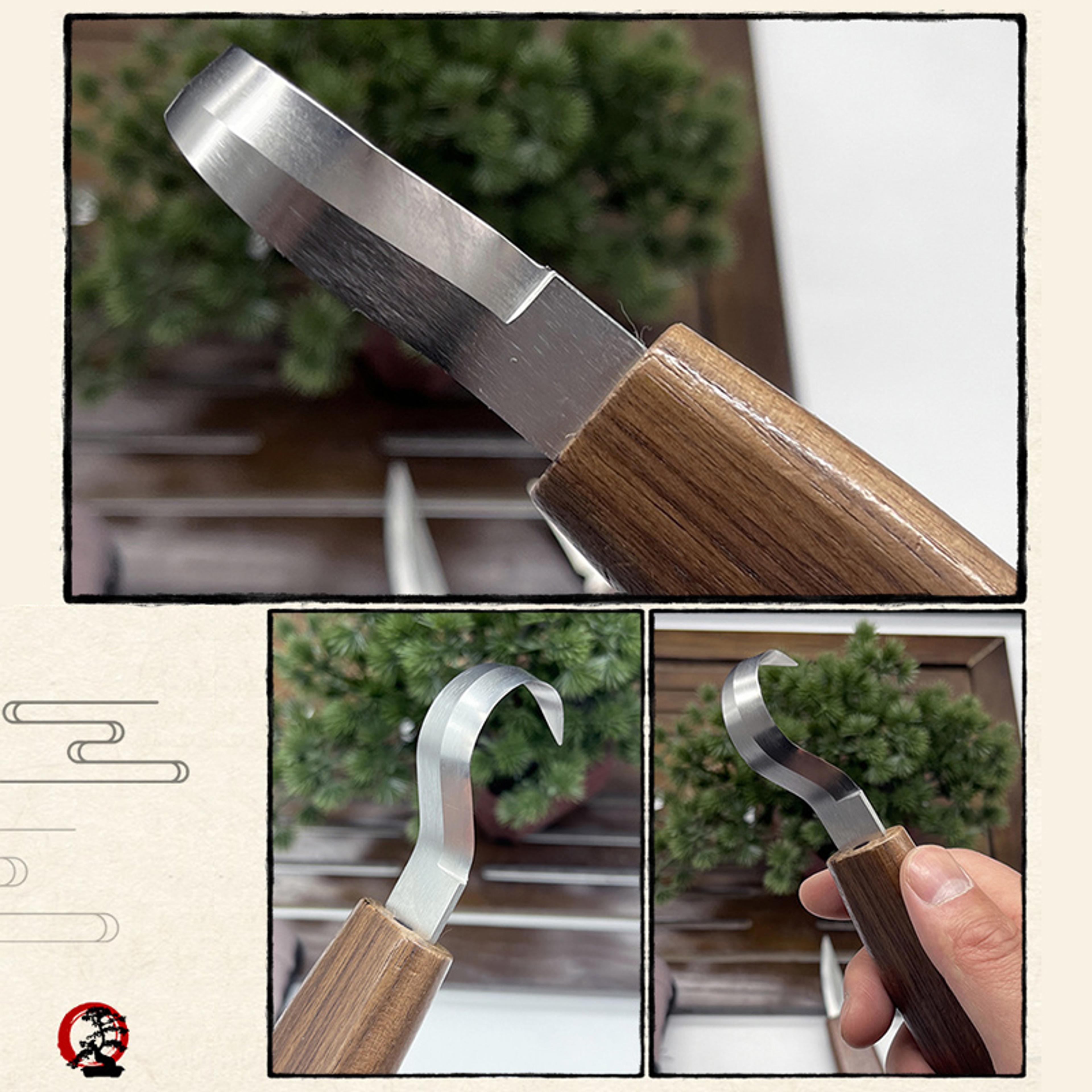 Woodworking Carving Knife Set For DIY Projects  Durable Curved Wood Scraper With Black Walnut Handl 1
