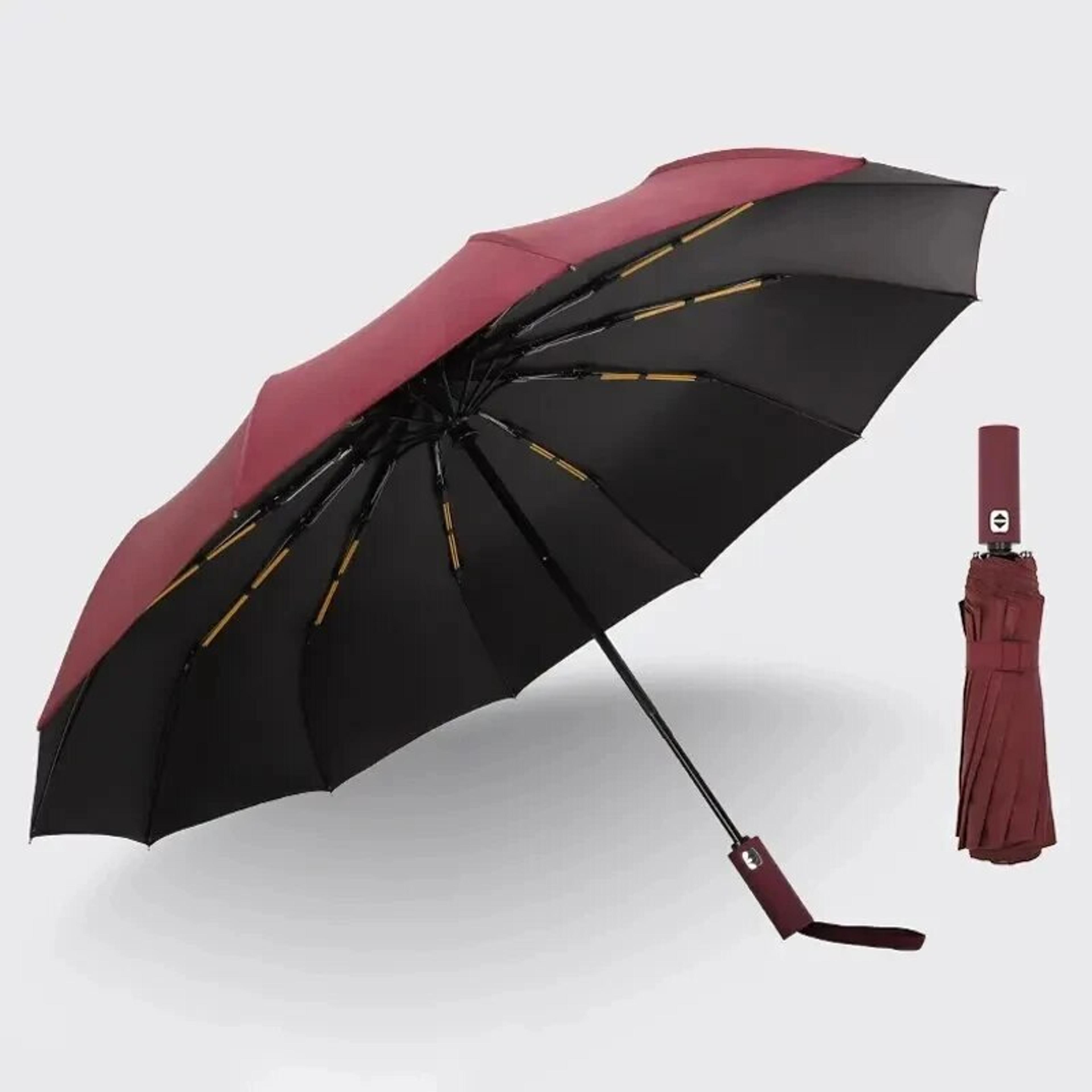 Bone Black Glue Fully Automatic Umbrella  Durable UV Resistant Folding Umbrella For Men  Women 6
