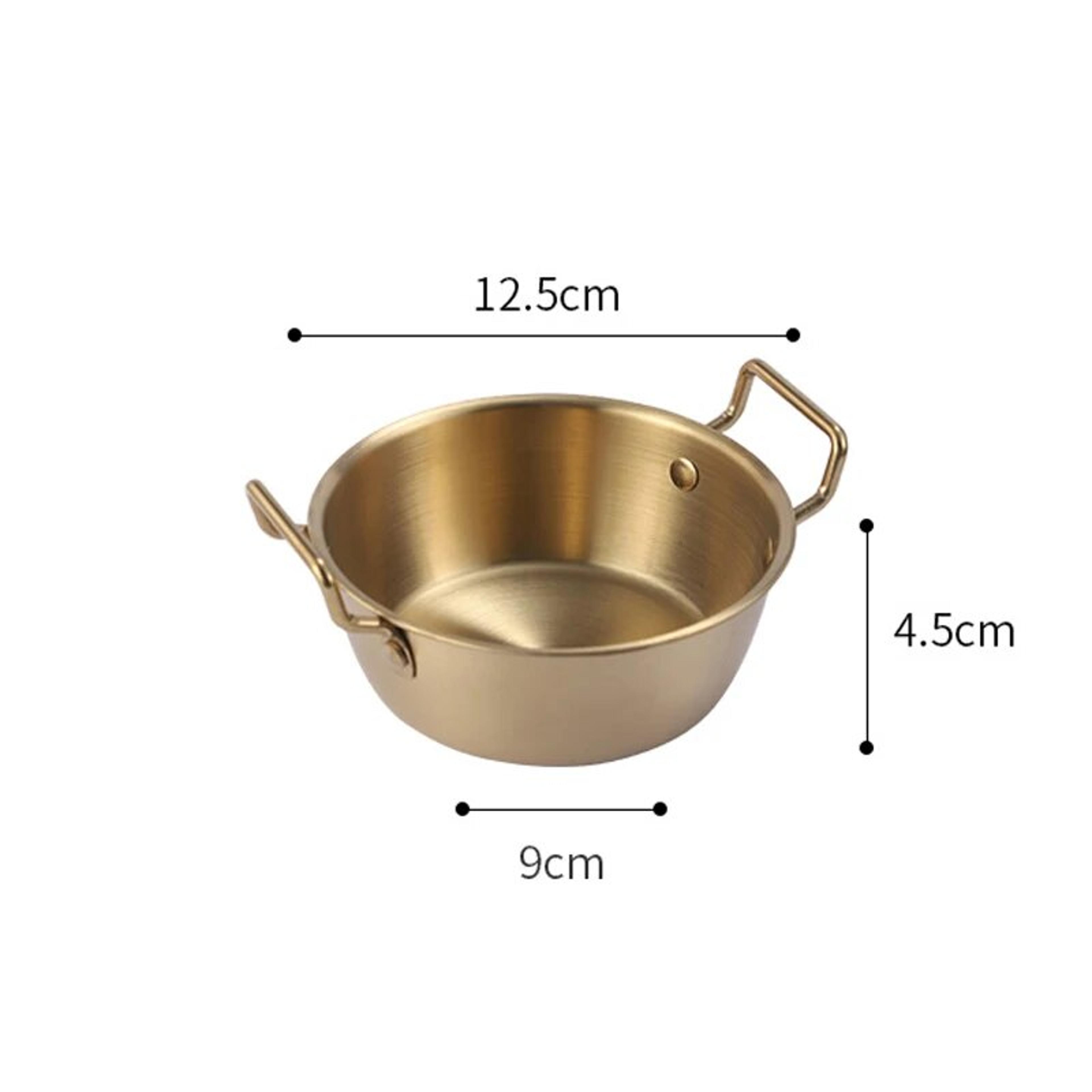 Golden Stainless Steel Instant Noodle Bowl With Handle  Elegant Korean Rice Wine Bowl For Salads  S 3