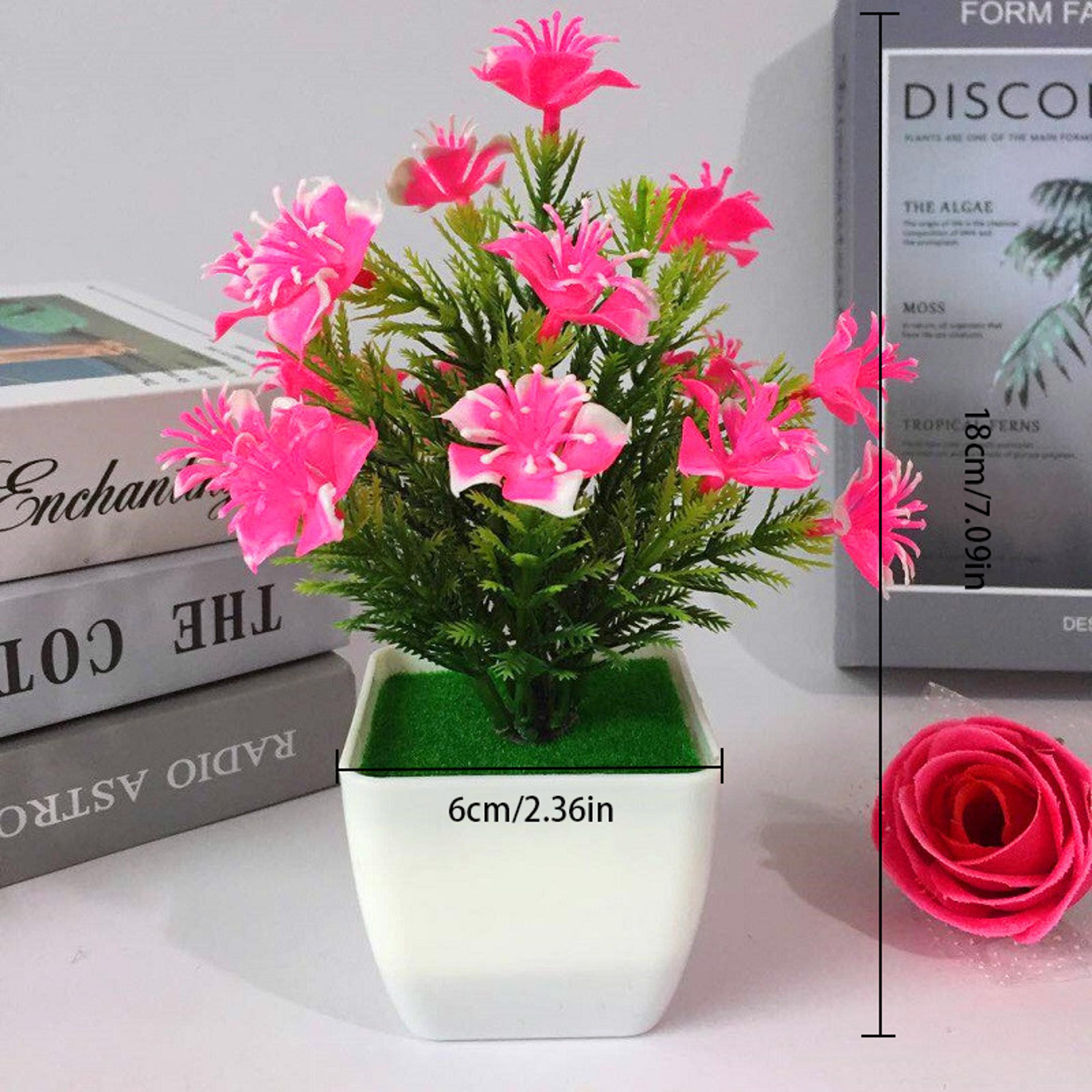 Artificial Bonsai Flower Plant In Pot  Small Fake Plants For Home Office Or Garden Decor 3