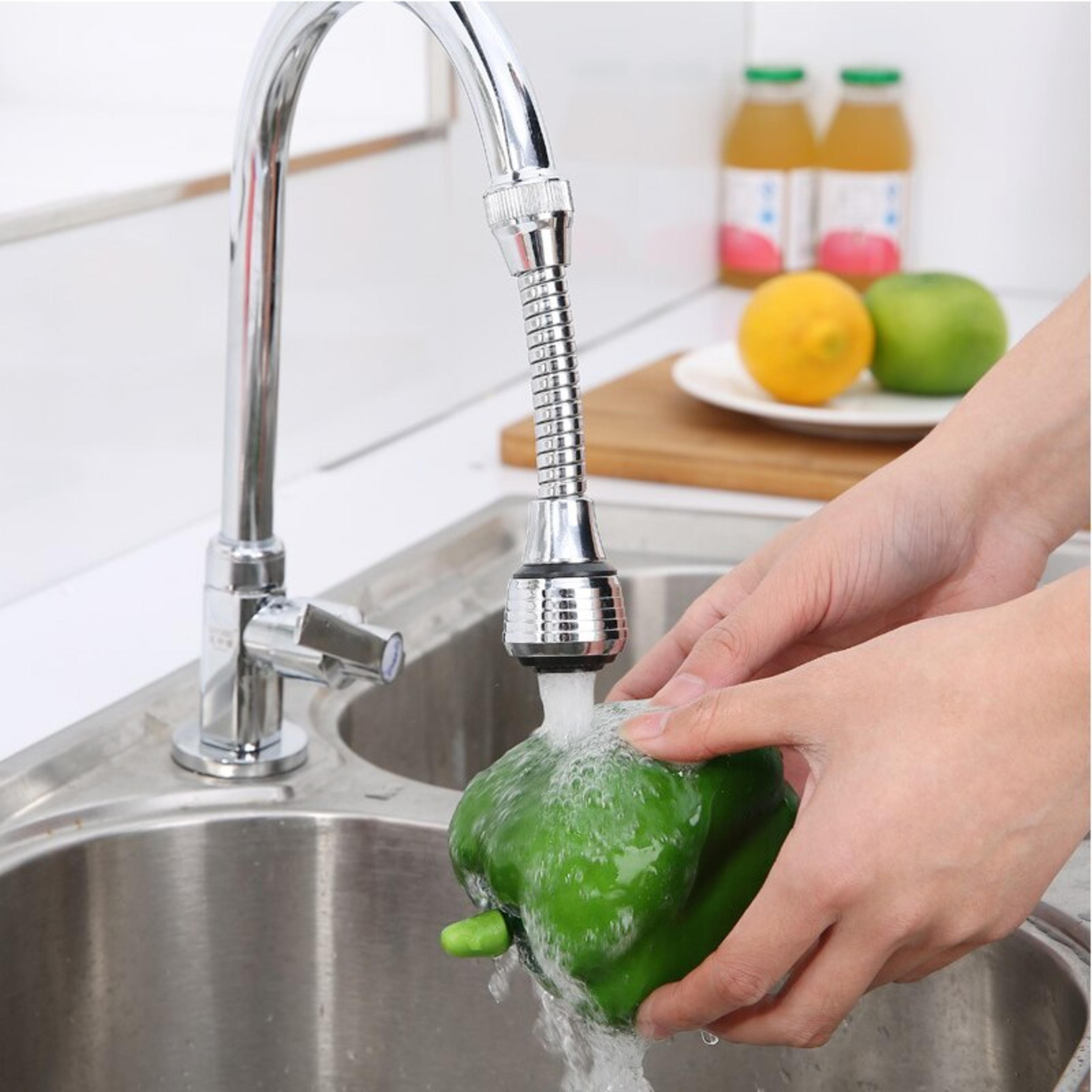 Rotable Foaming Faucet Extender  Stainless Steel Elastic Rotation For Kitchen  Bathroom 3