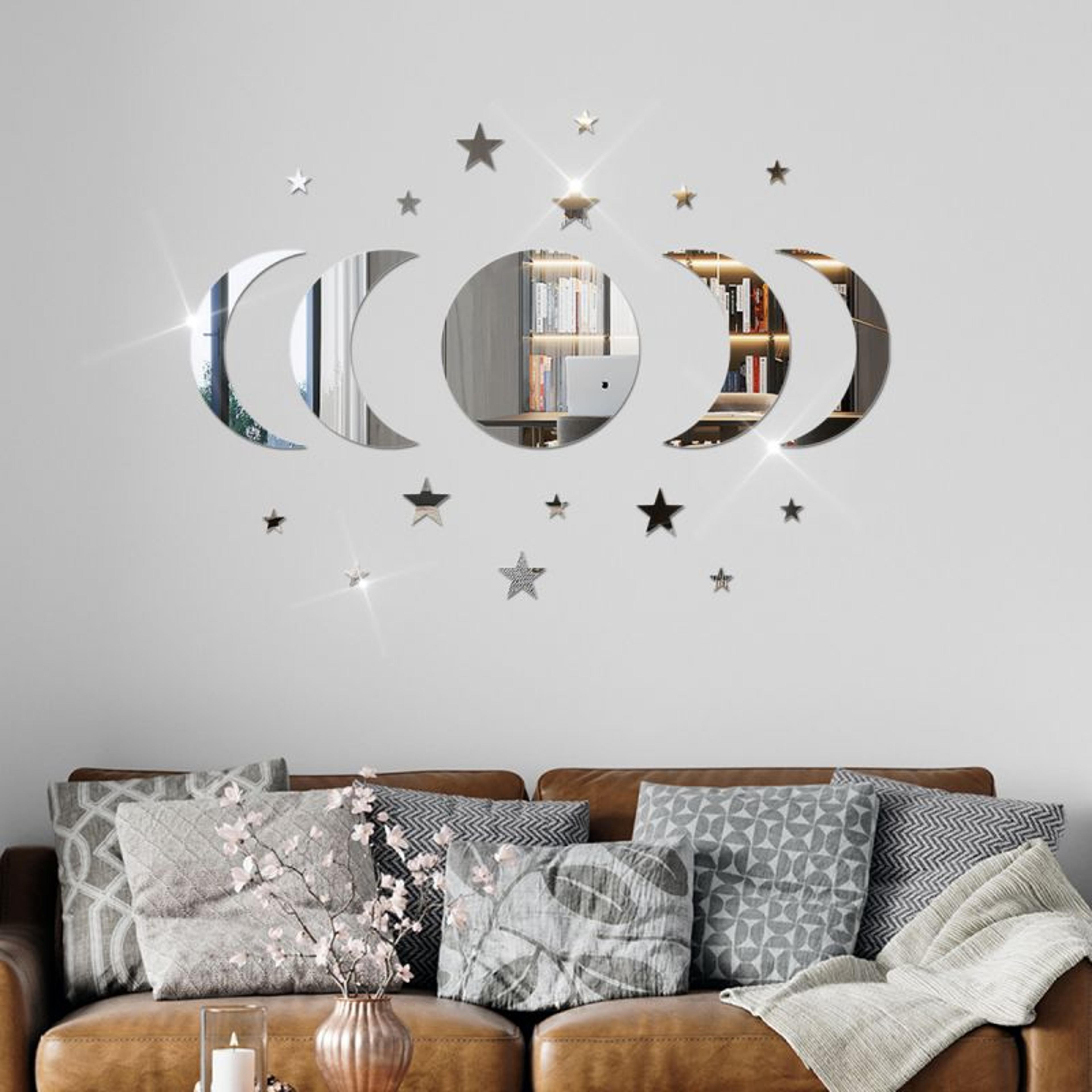 Acrylic Star  Moon Shape Wall Stickers For Living Room And Bedroom Decor 0