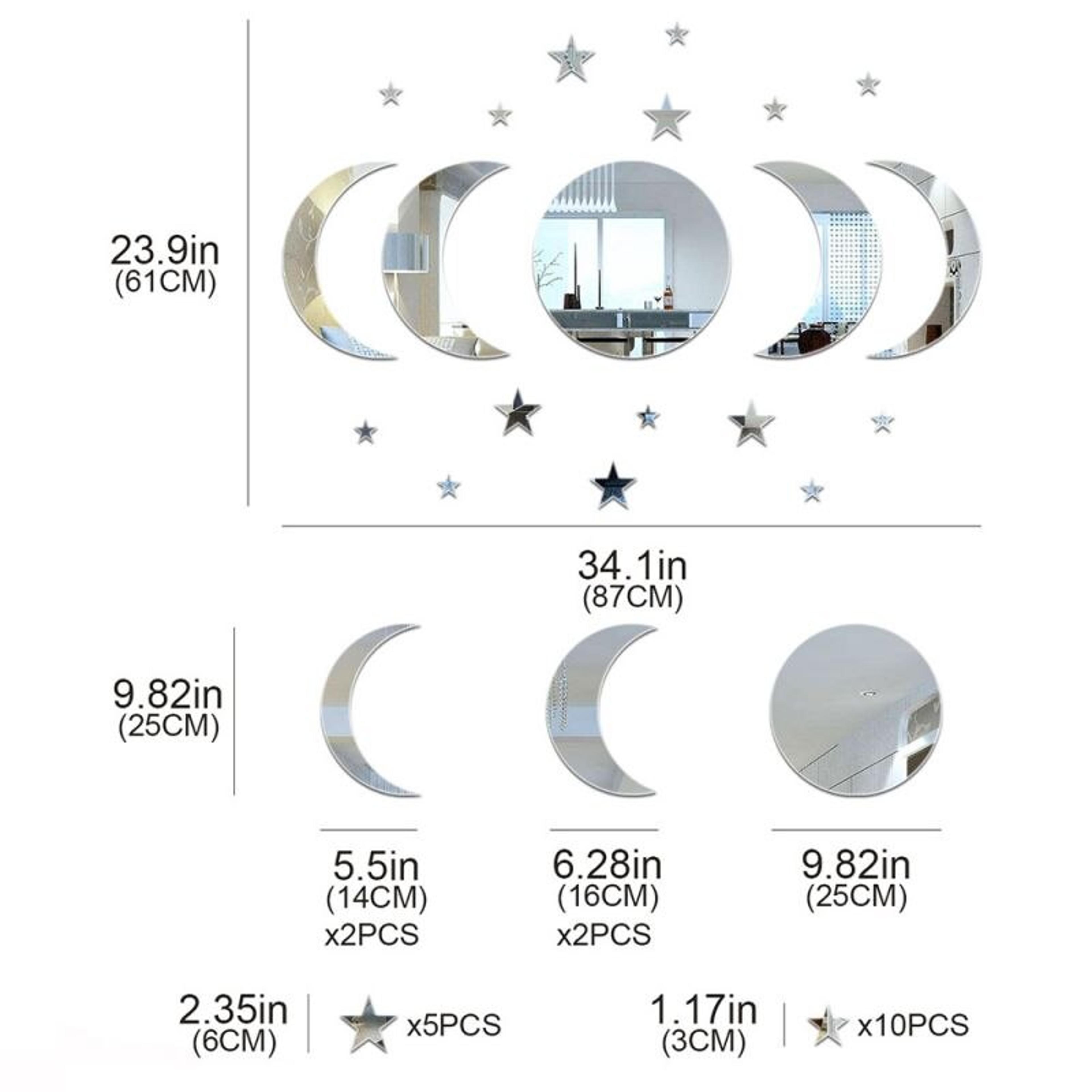 Acrylic Star  Moon Shape Wall Stickers For Living Room And Bedroom Decor 3
