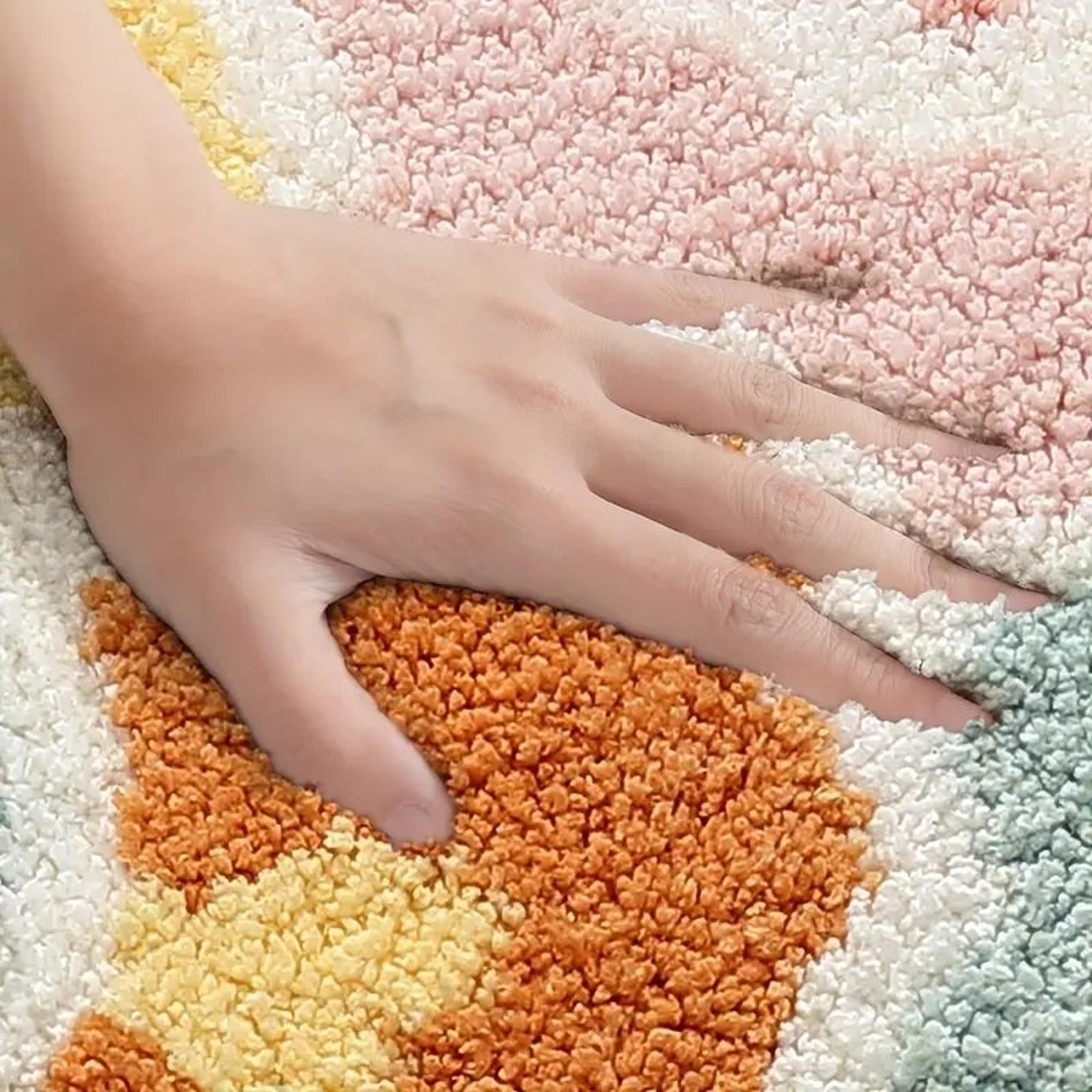 Cute Flower Bathroom Rug Soft  Absorbent NonSlip Bath Mat For A Cozy Bathroom Experience 1