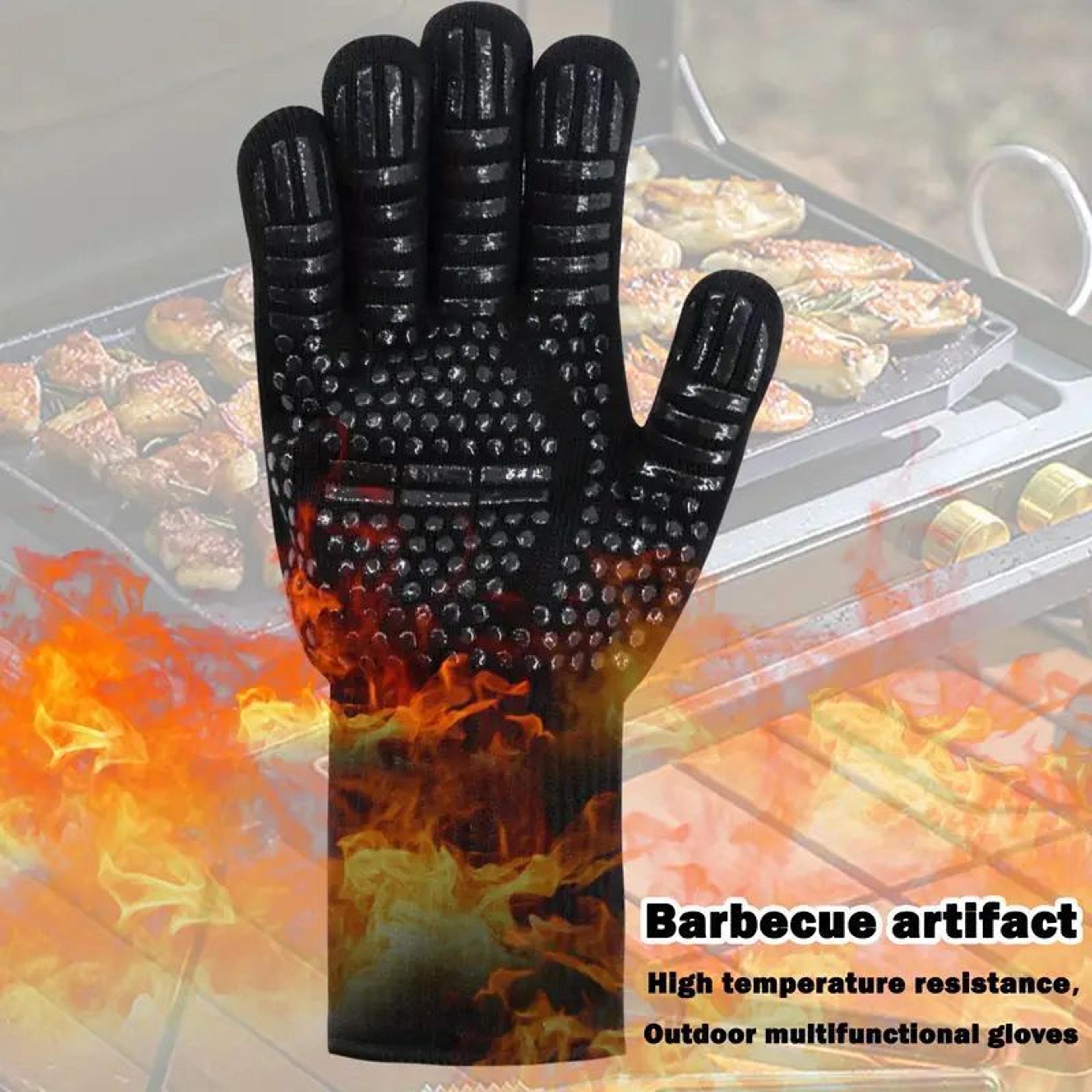 Heat Resistant Oven Gloves  Cut Resistant NonSlip Silicone BBQ Gloves For Kitchen Grill Camping And 1