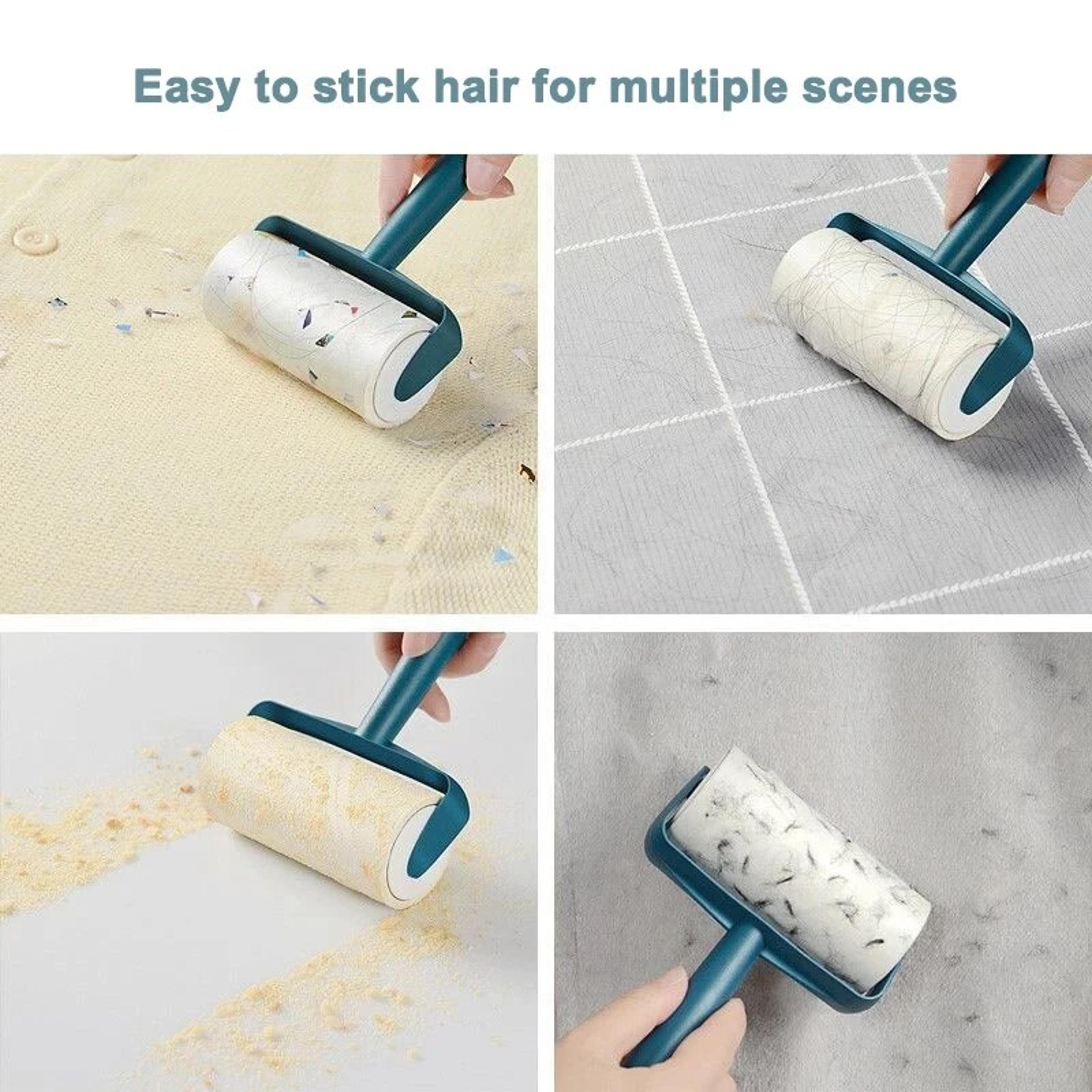 Effortless Pet Hair Remover Roller Brush  Tearable Sticky Paper Cleaning Tool For Clothes Furniture 2