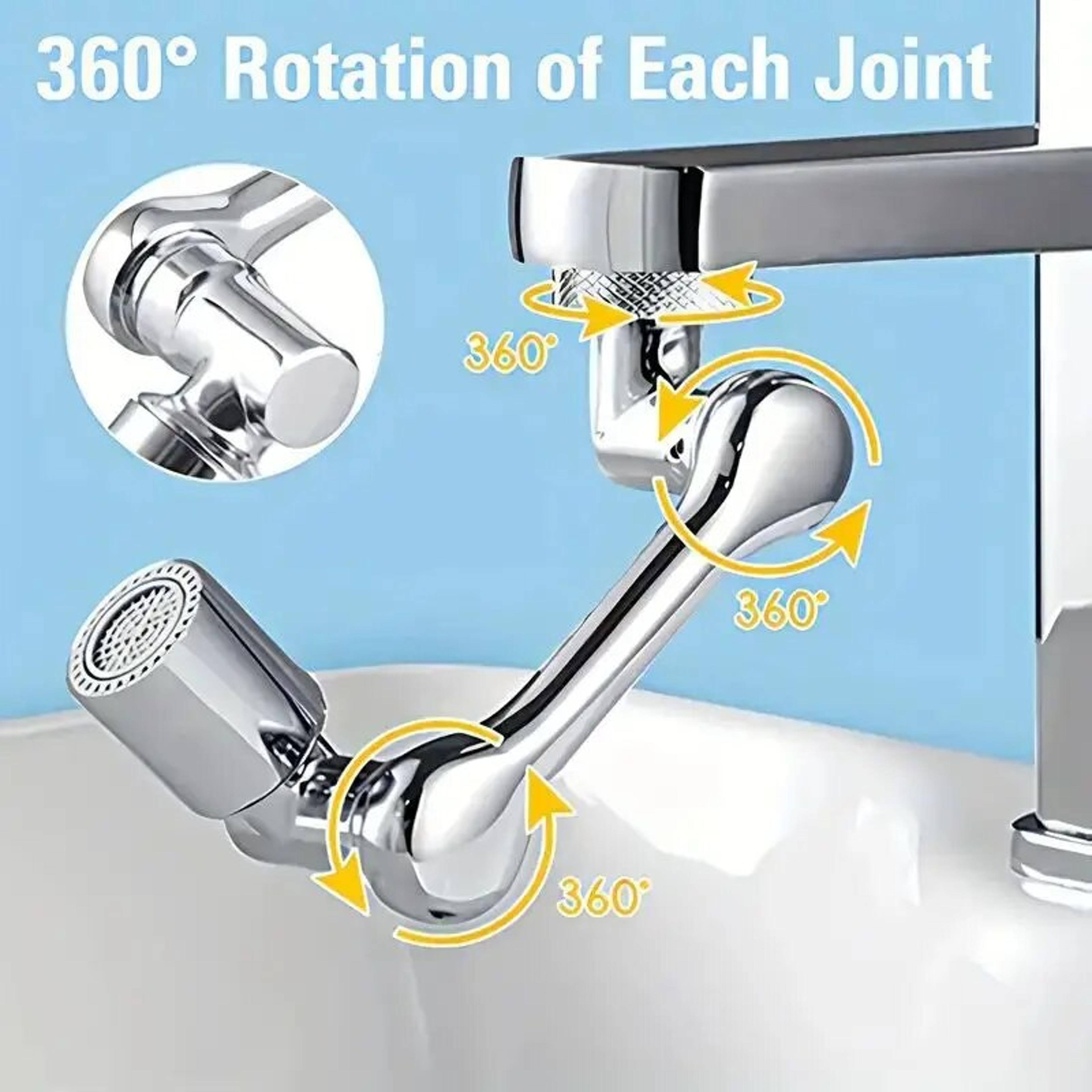 Rotating Faucet Extender With Swivel Arm  Universal 1080 Extension For Bathroom Sink 2