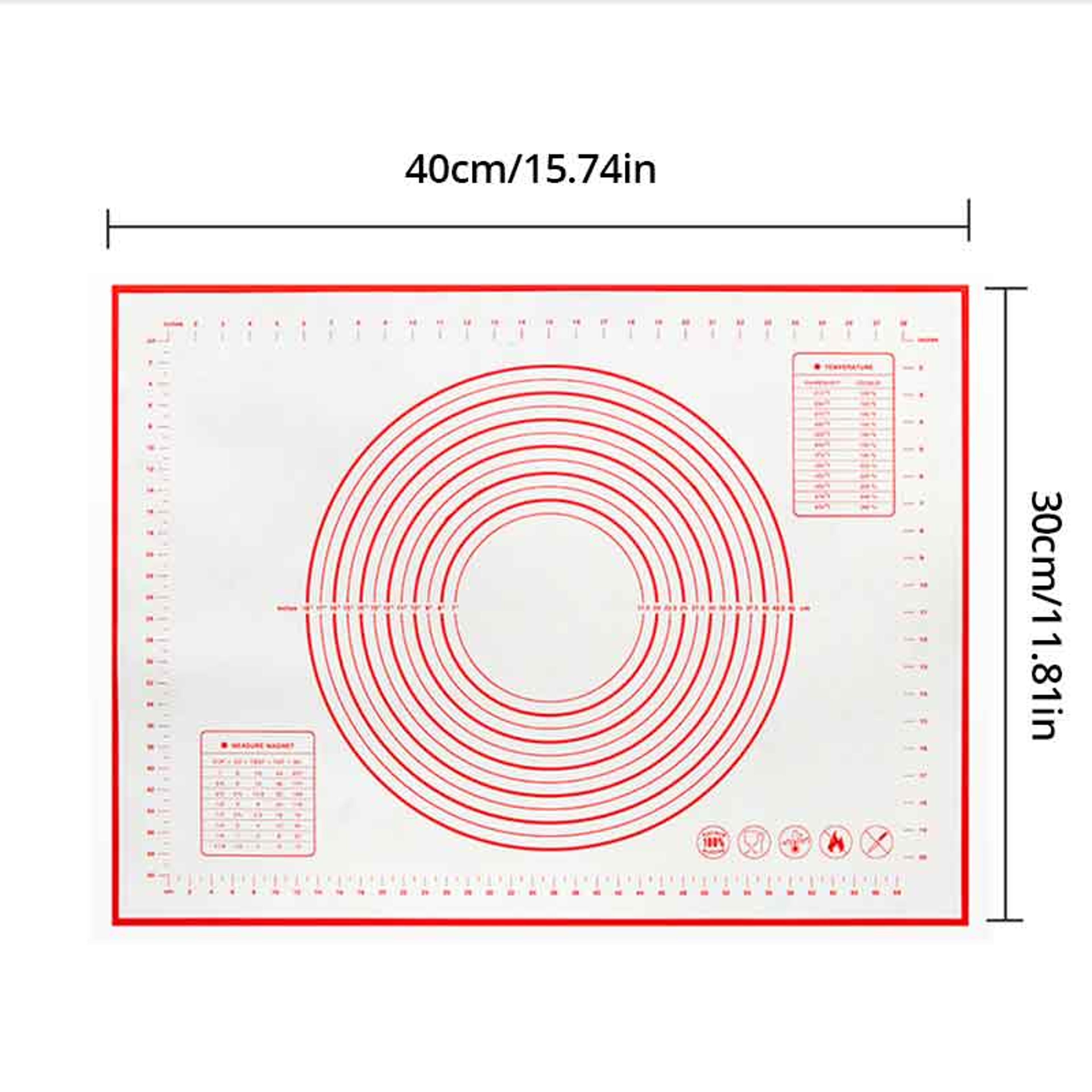 RedBlack Silicone Pastry Pad  NonSlip HeatResistant Dough Making Mat For Pastry And Pasta 6