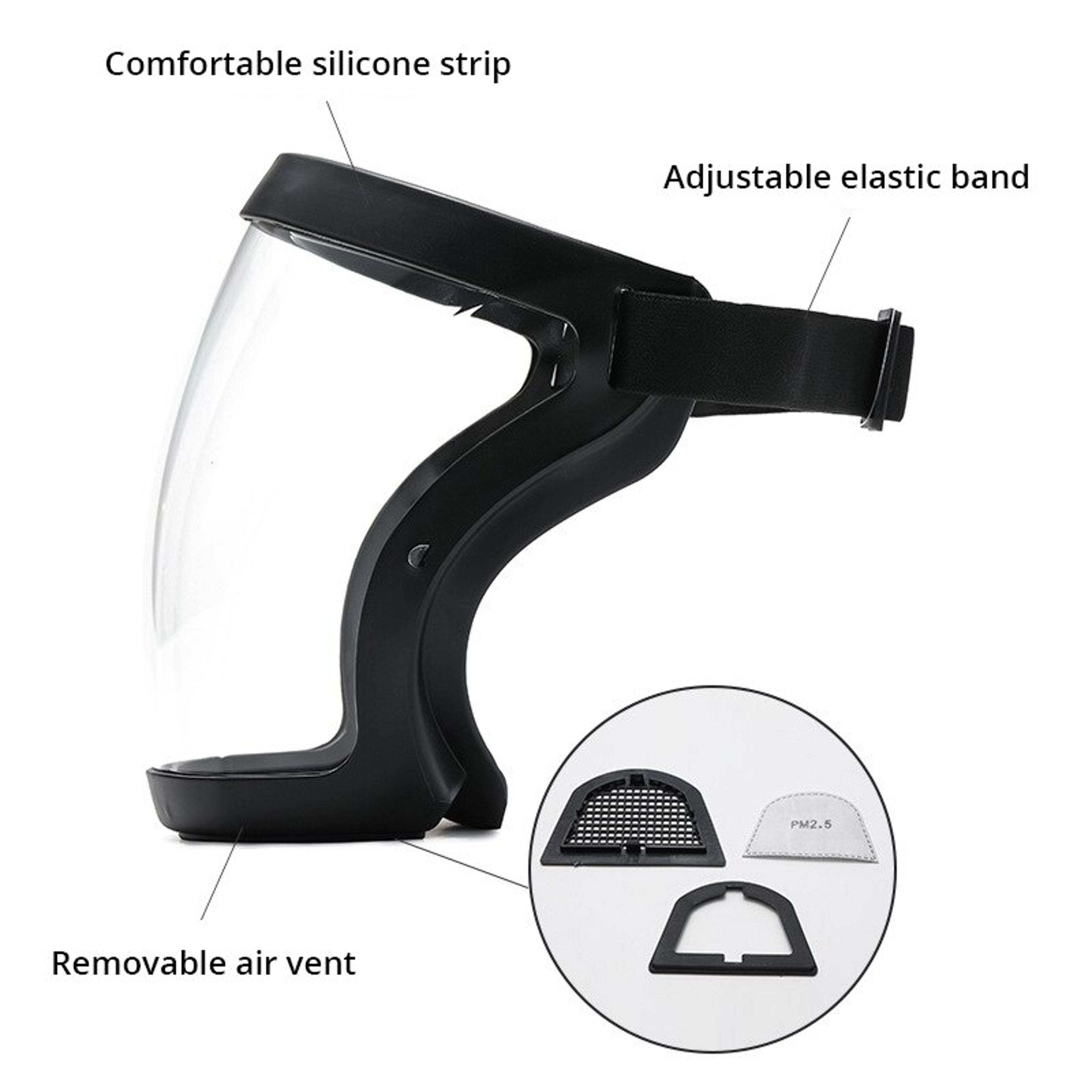 Transparent Full Reusable Antifog Mask With Filters  Dustproof  Windproof Protection 4