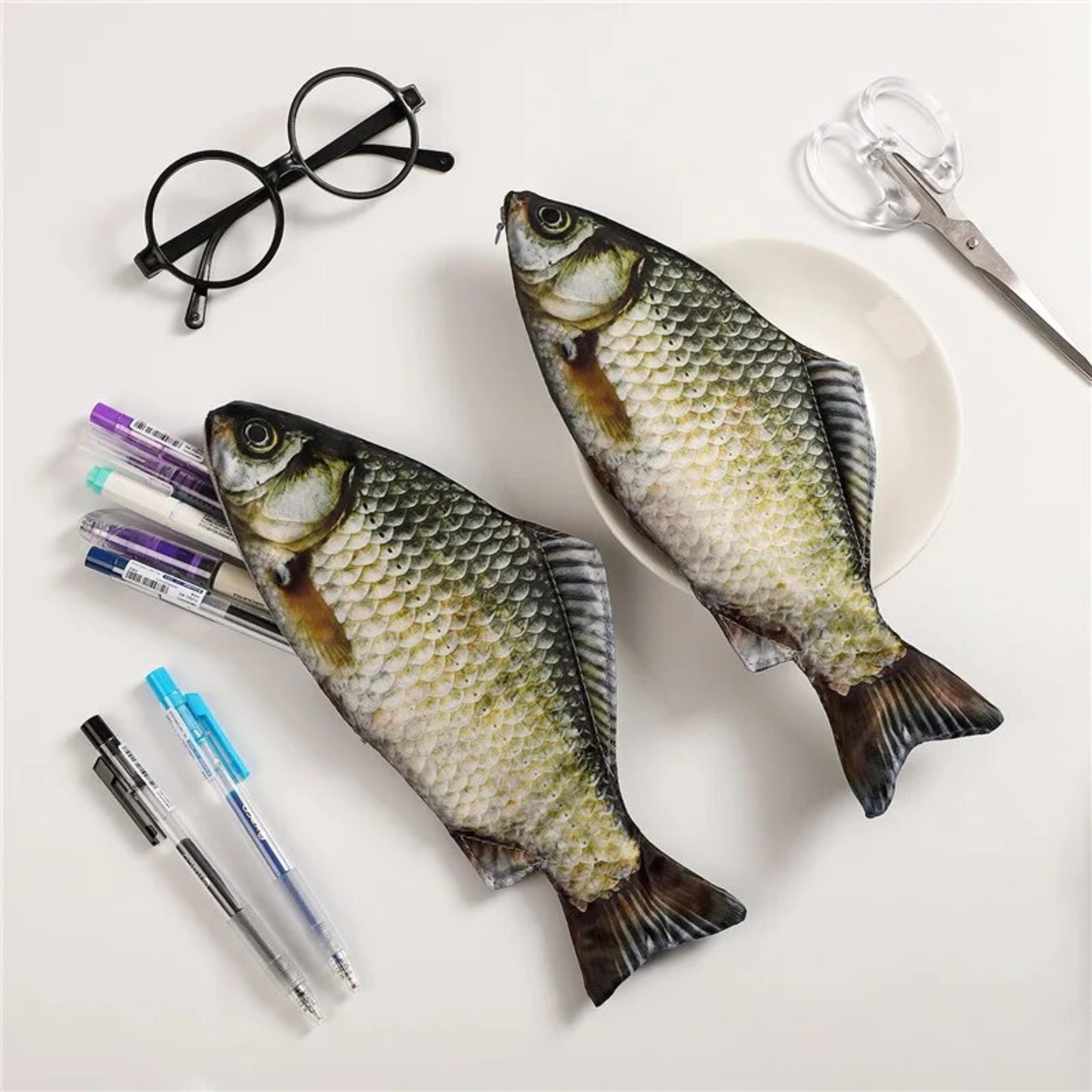 Creative Simulated Fish Pen Bag  Quirky Crucian Carp Stationery Case 1