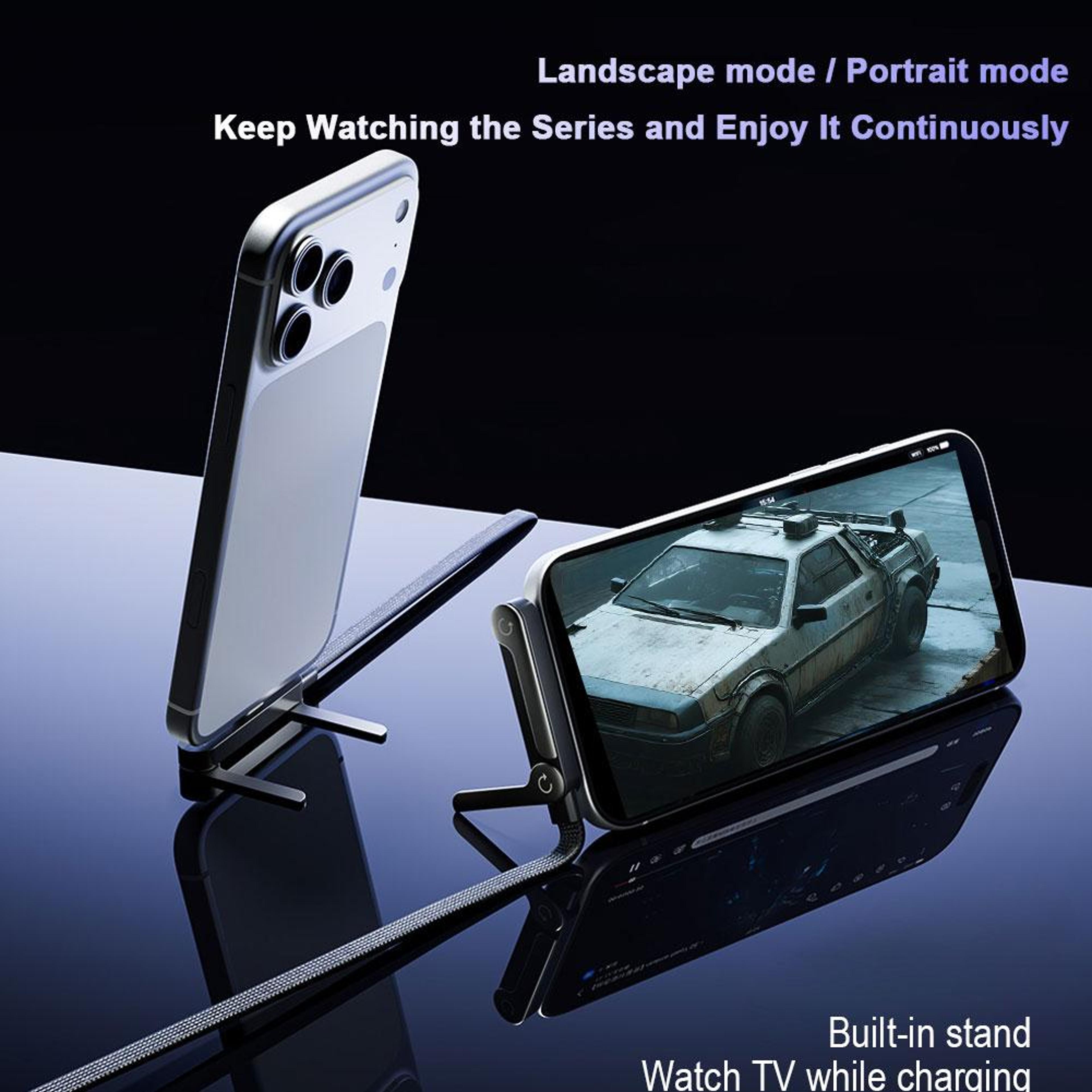 TypeC To TypeC Elbow Fast Charging Data Cable With Phone Stand 4
