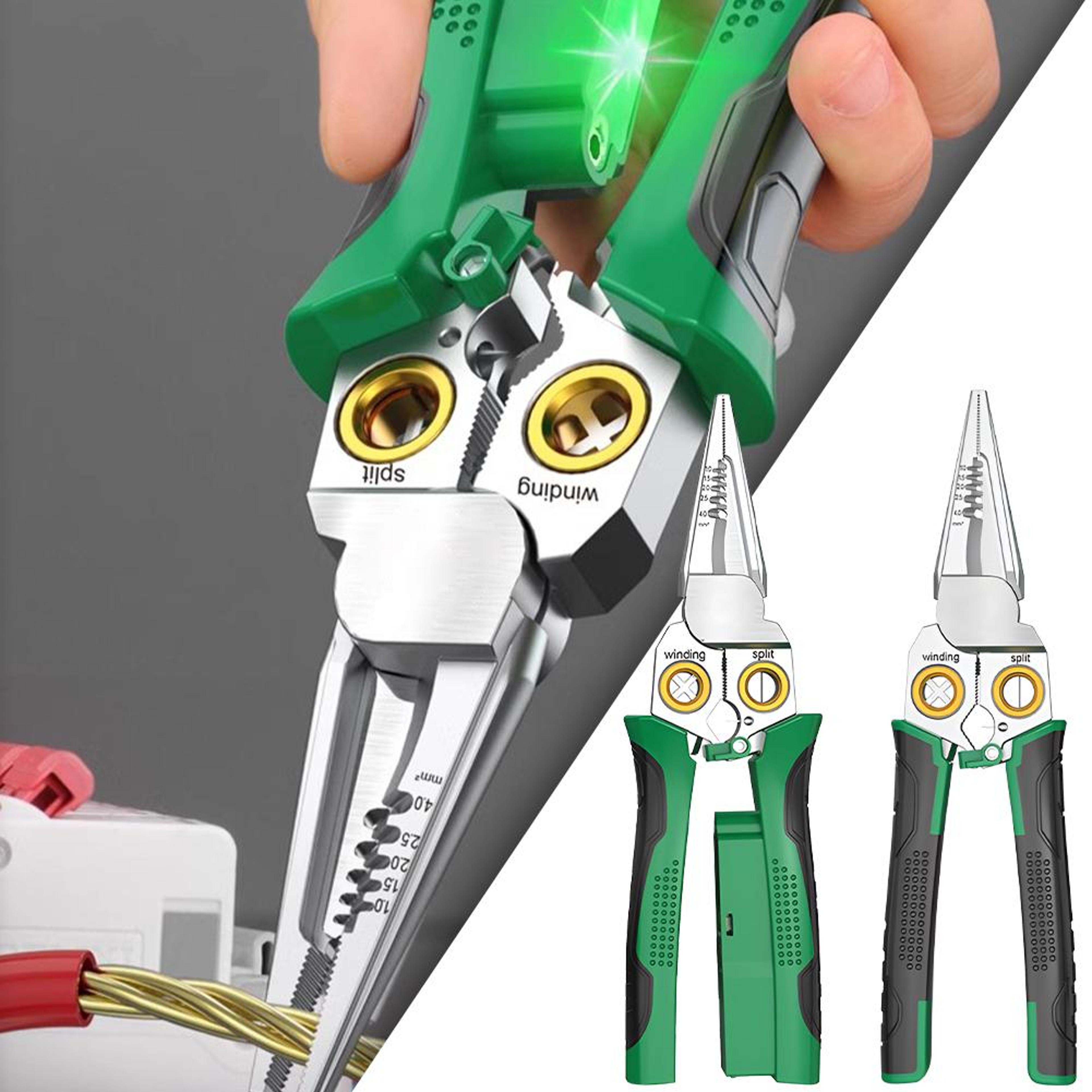 MultiFunction Wire Stripping Pliers For Electricians  Stainless Steel Cable Cutter Stripper And Win 0
