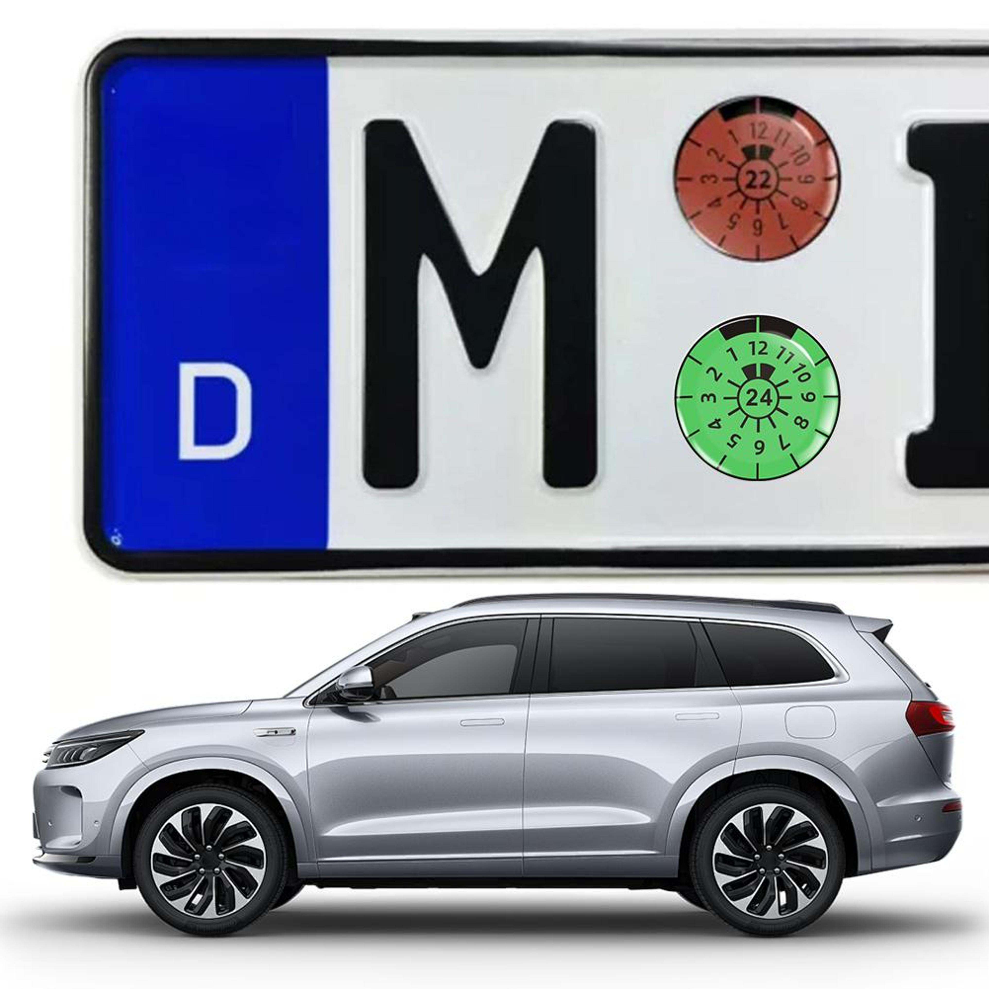Gel Stickers For German License Plates  UV Resistant Car Badge Emblem Waterproof Raised Decals 0