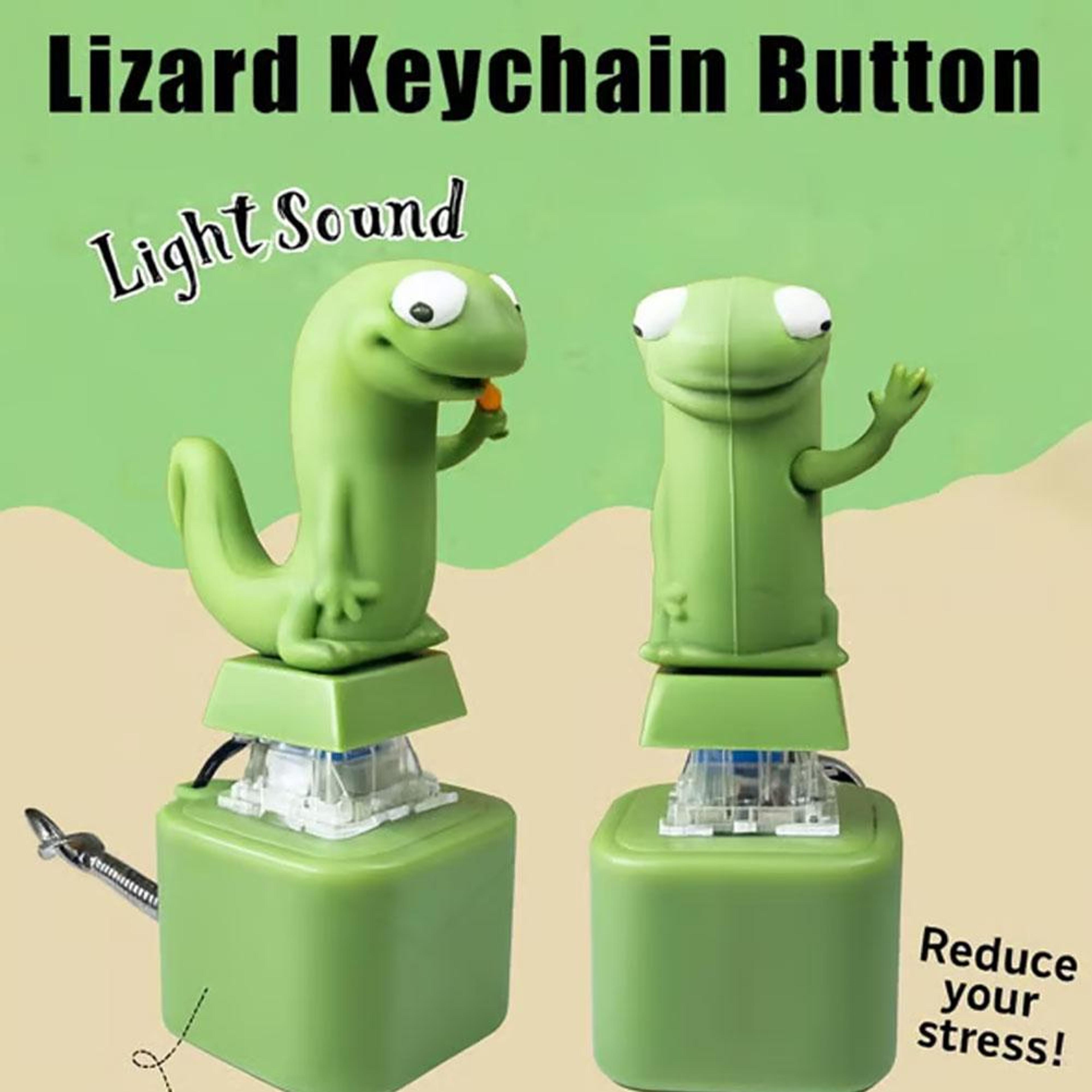 Lizard Fidget Keychain Rechargeable LED Light Up Fidgety Toy With Funny Animal Sound Stress Relief  2