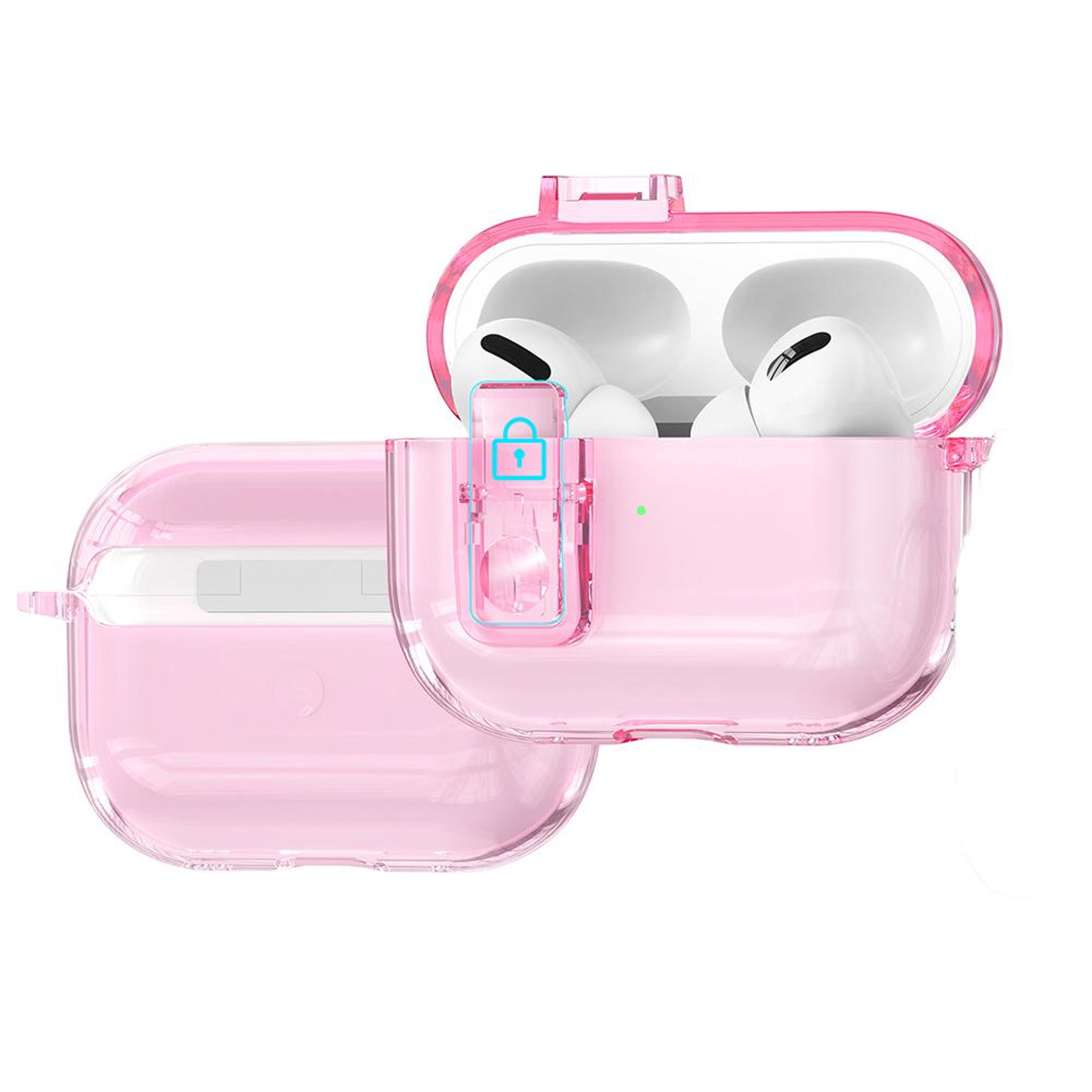 Clear Case For AirPods Pro  Transparent Shockproof Earphone Cover With Secure Lock And Bluetooth He 4