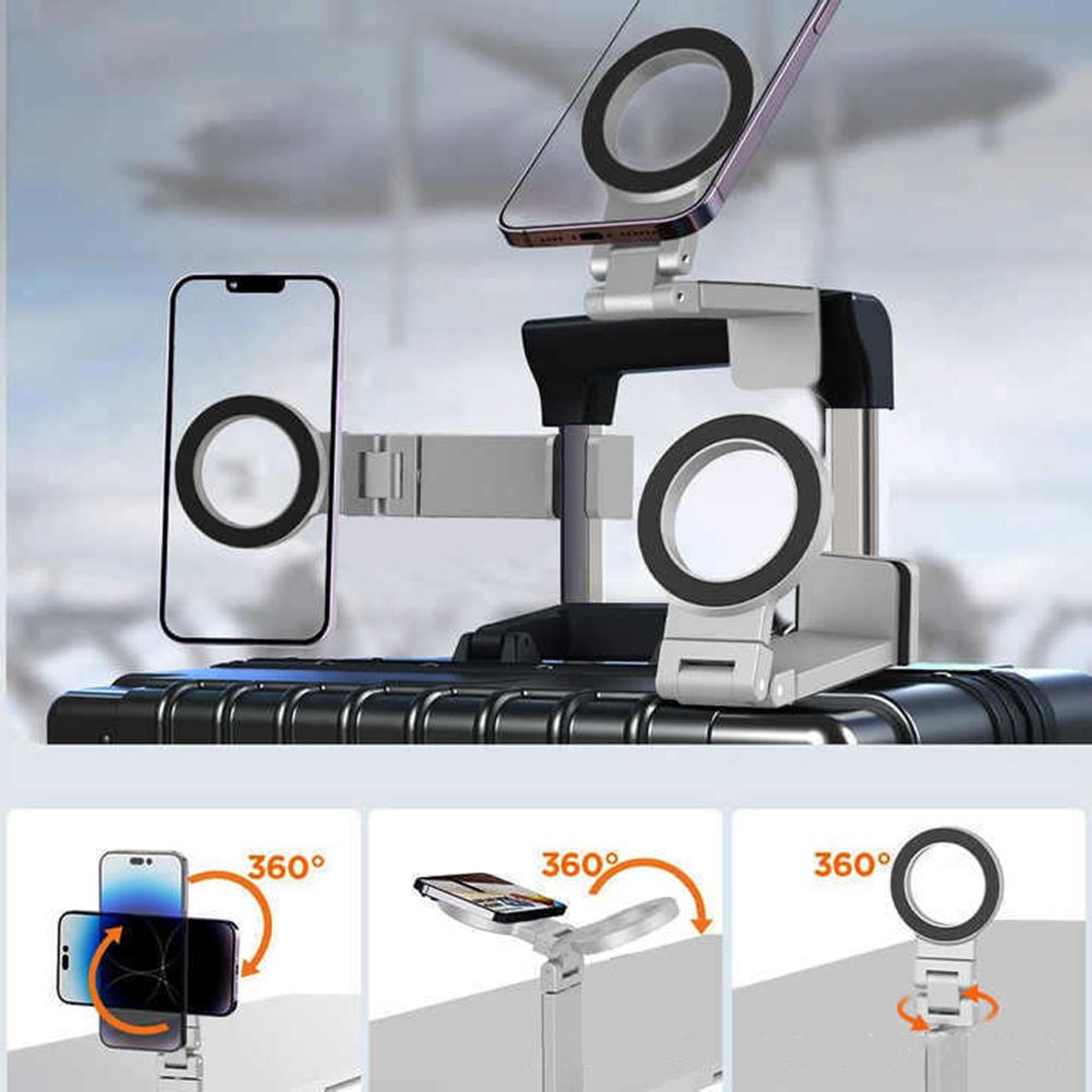 Magnetic Foldable Phone Stand  MultiAxis Rotatable ABS Holder For Travel Desk And Airplane Use 2