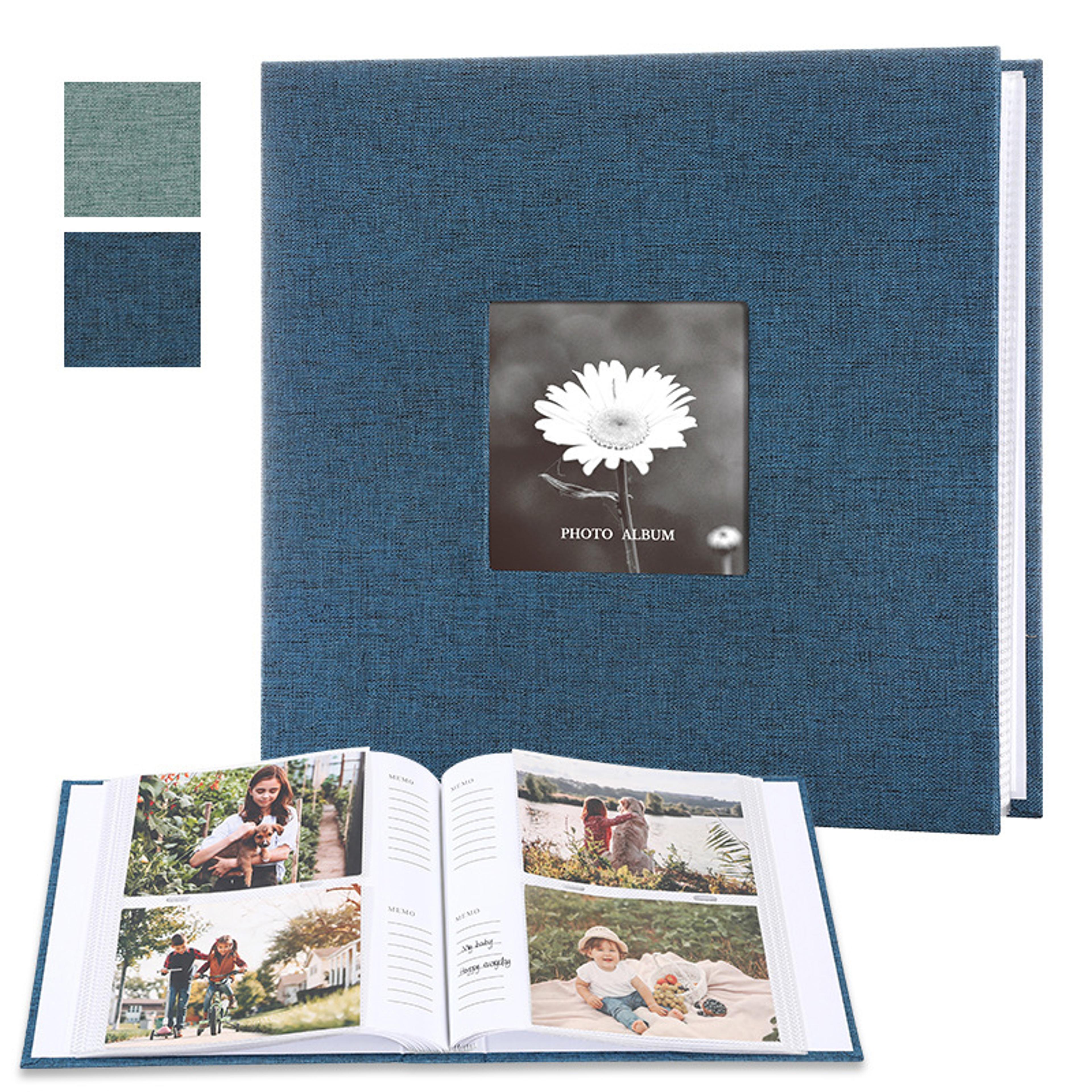 Linen Cloth Photo Storage Album  Writable Children Growth Keepsake 4