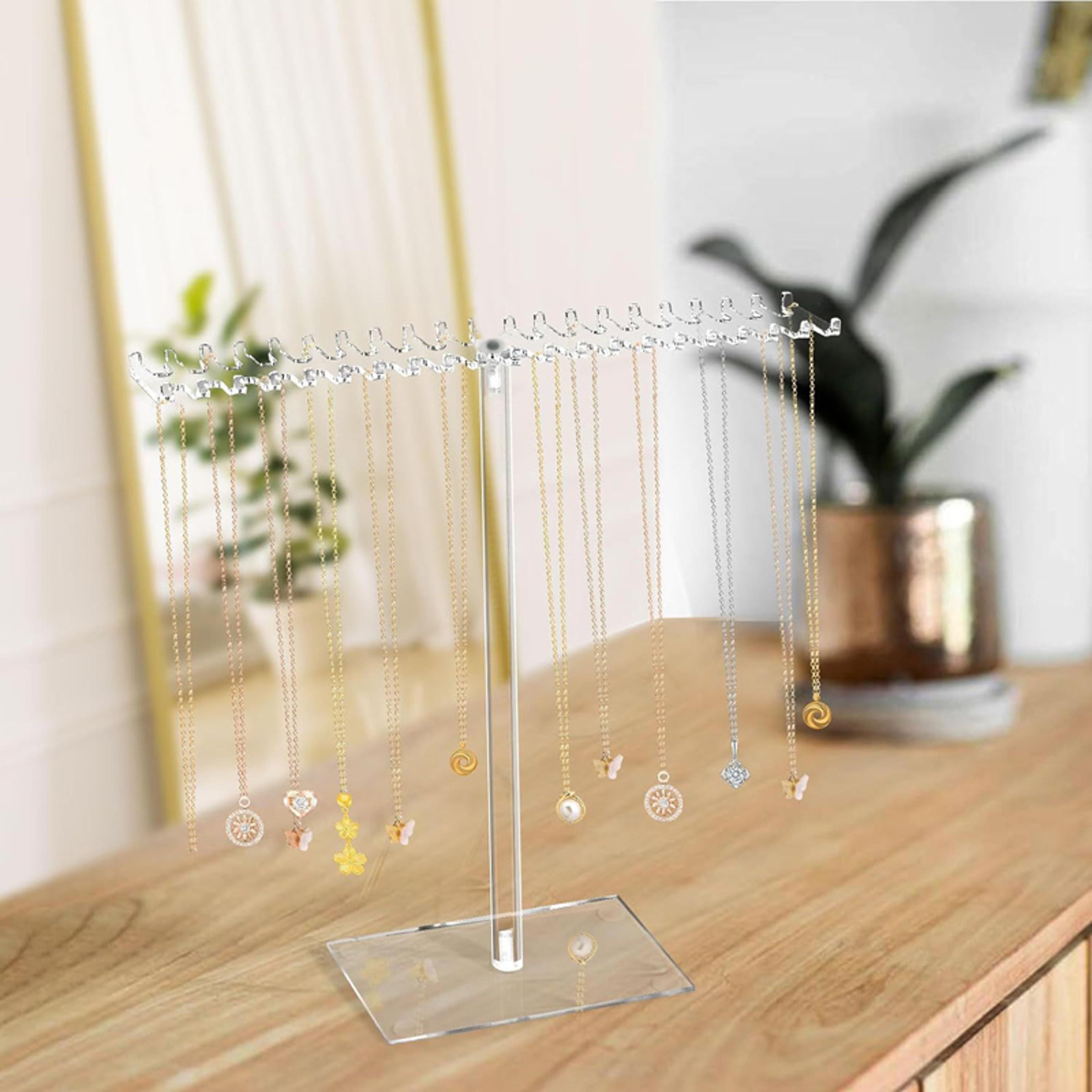 Acrylic Jewelry Organizer Stand  Necklace Earring  Bracelet Display Rack For Countertop Storage 0