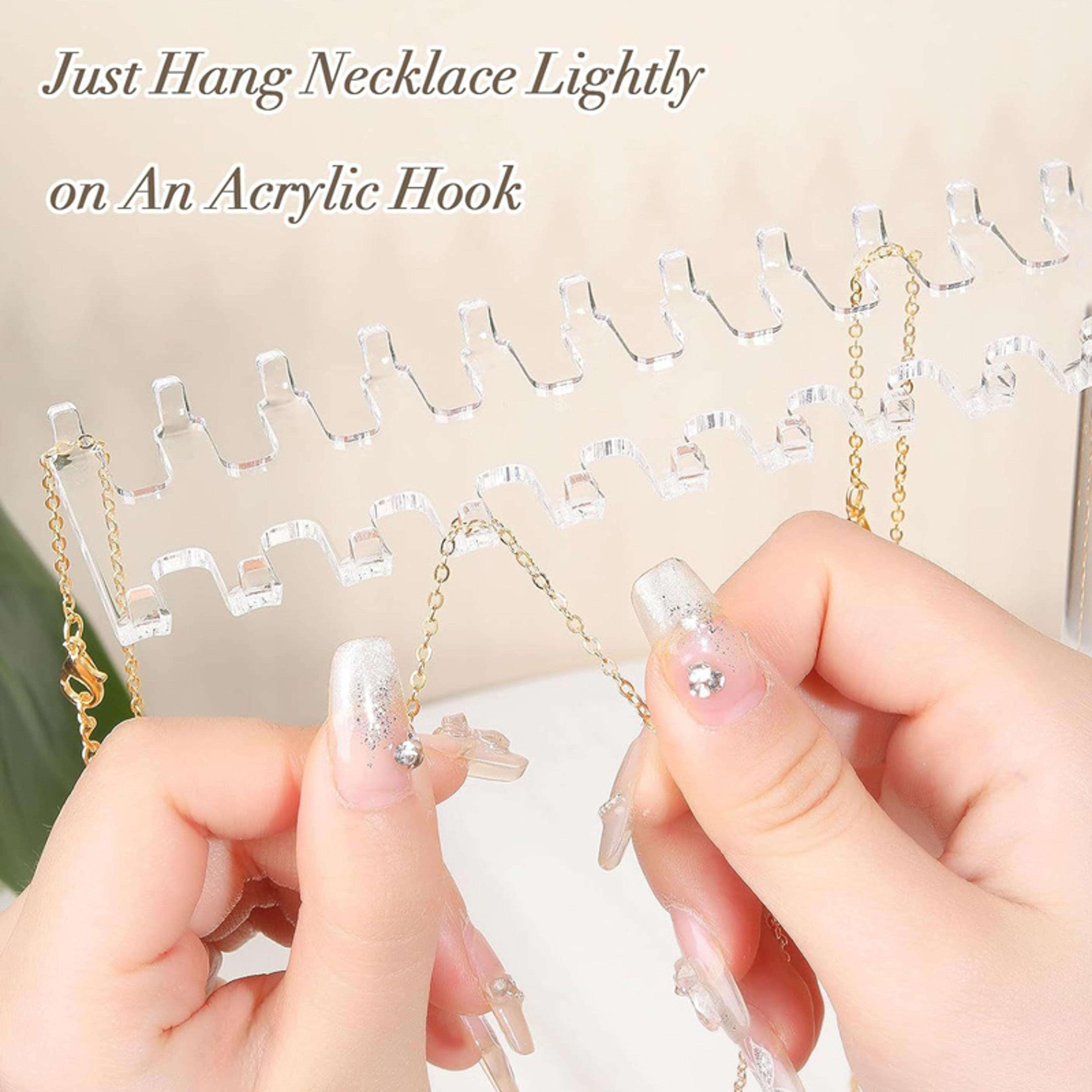 Acrylic Jewelry Organizer Stand  Necklace Earring  Bracelet Display Rack For Countertop Storage 2