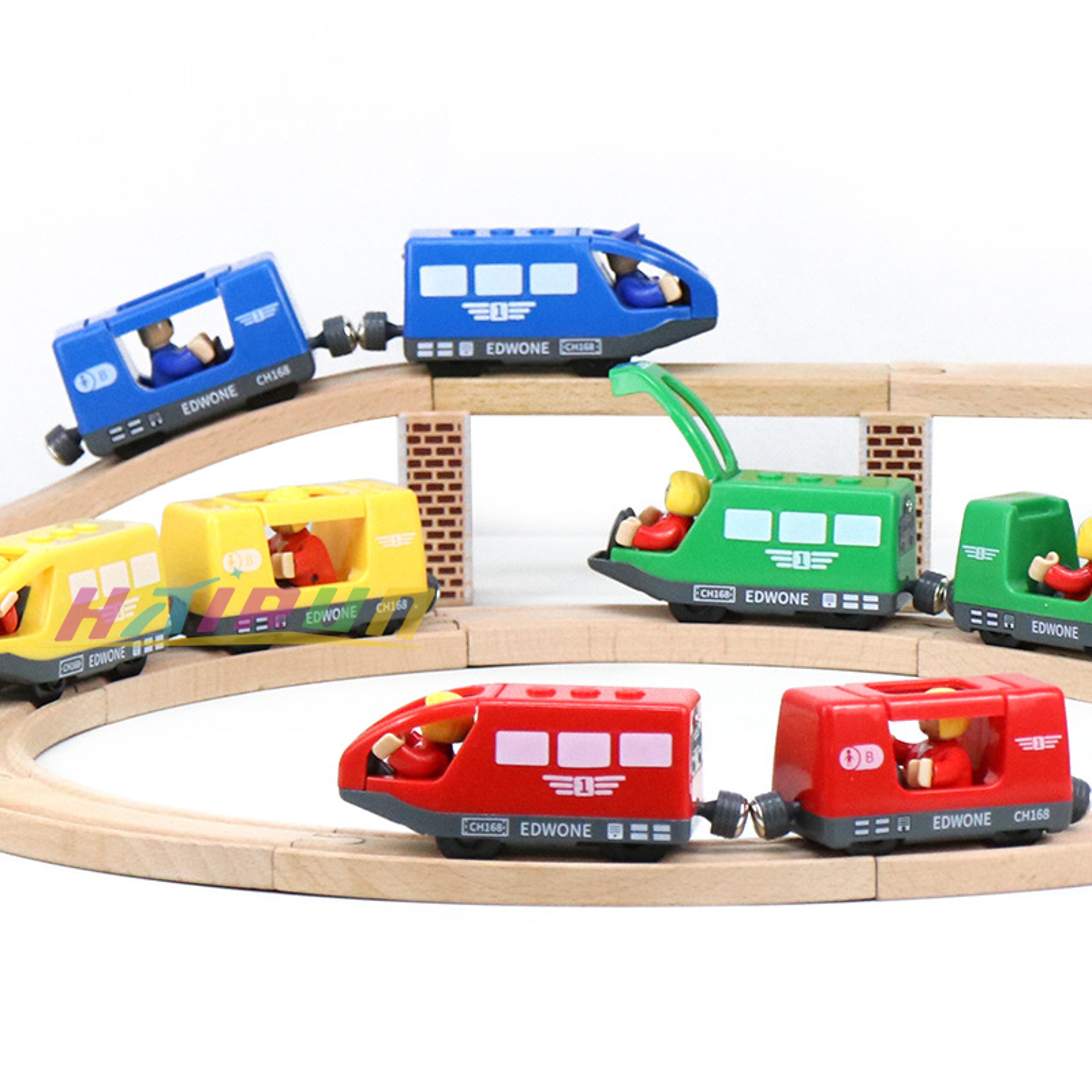 Magnetic Electric Train Set With Doll And Wooden Tracks  Compatible Locomotive For Kids 1