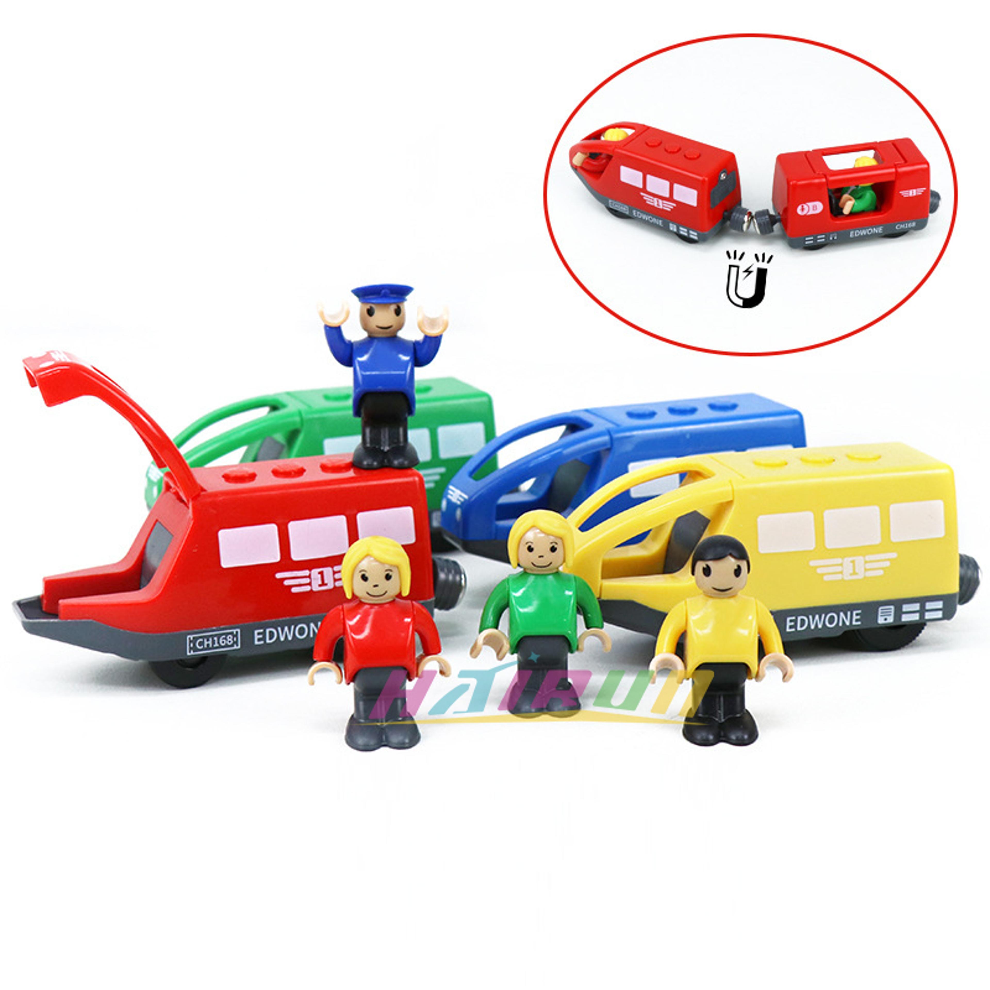 Magnetic Electric Train Set With Doll And Wooden Tracks  Compatible Locomotive For Kids 2