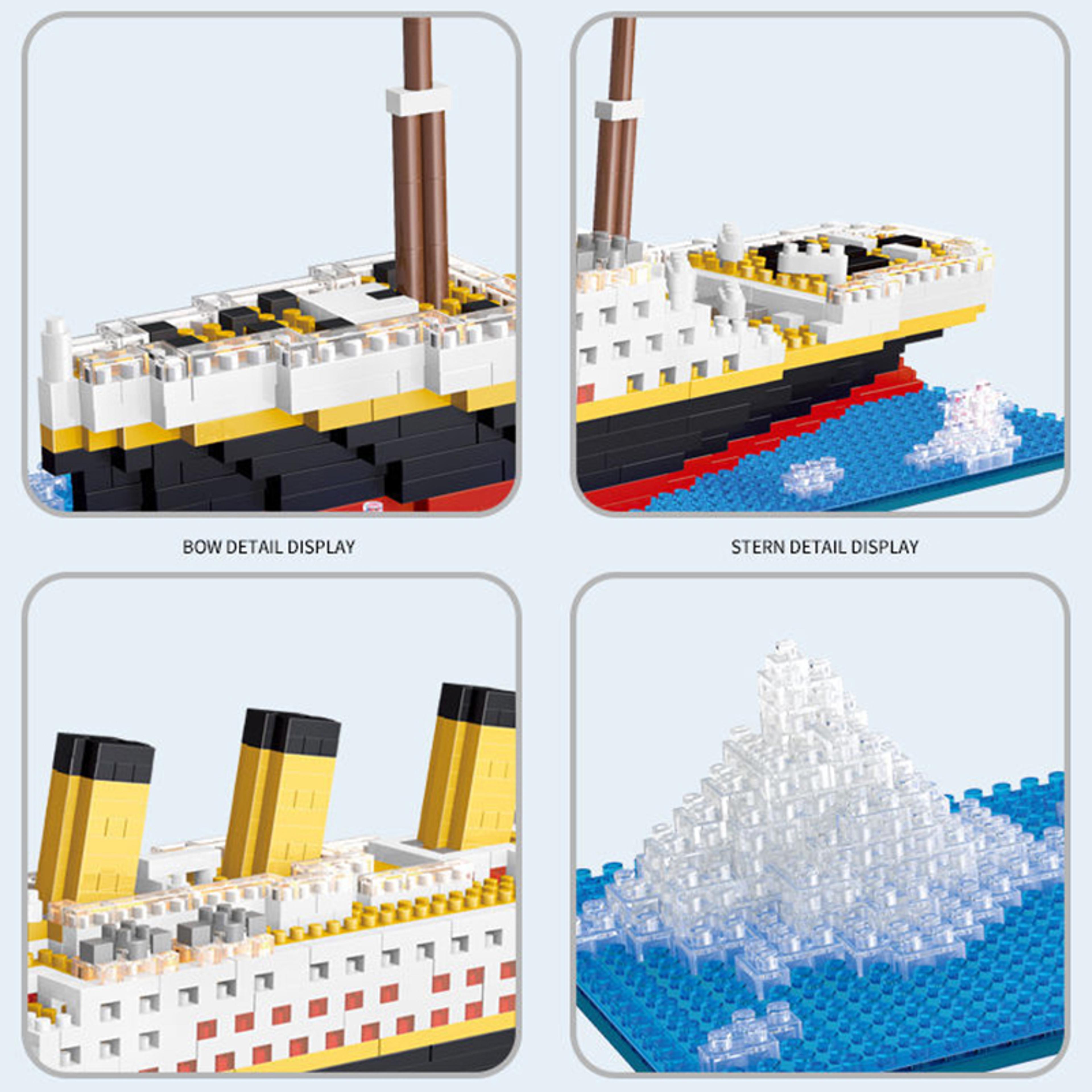 Titanic Ship Model Building Blocks For Kids  DIY Plastic Assembly Toy With Lamp  Educational Titani 3
