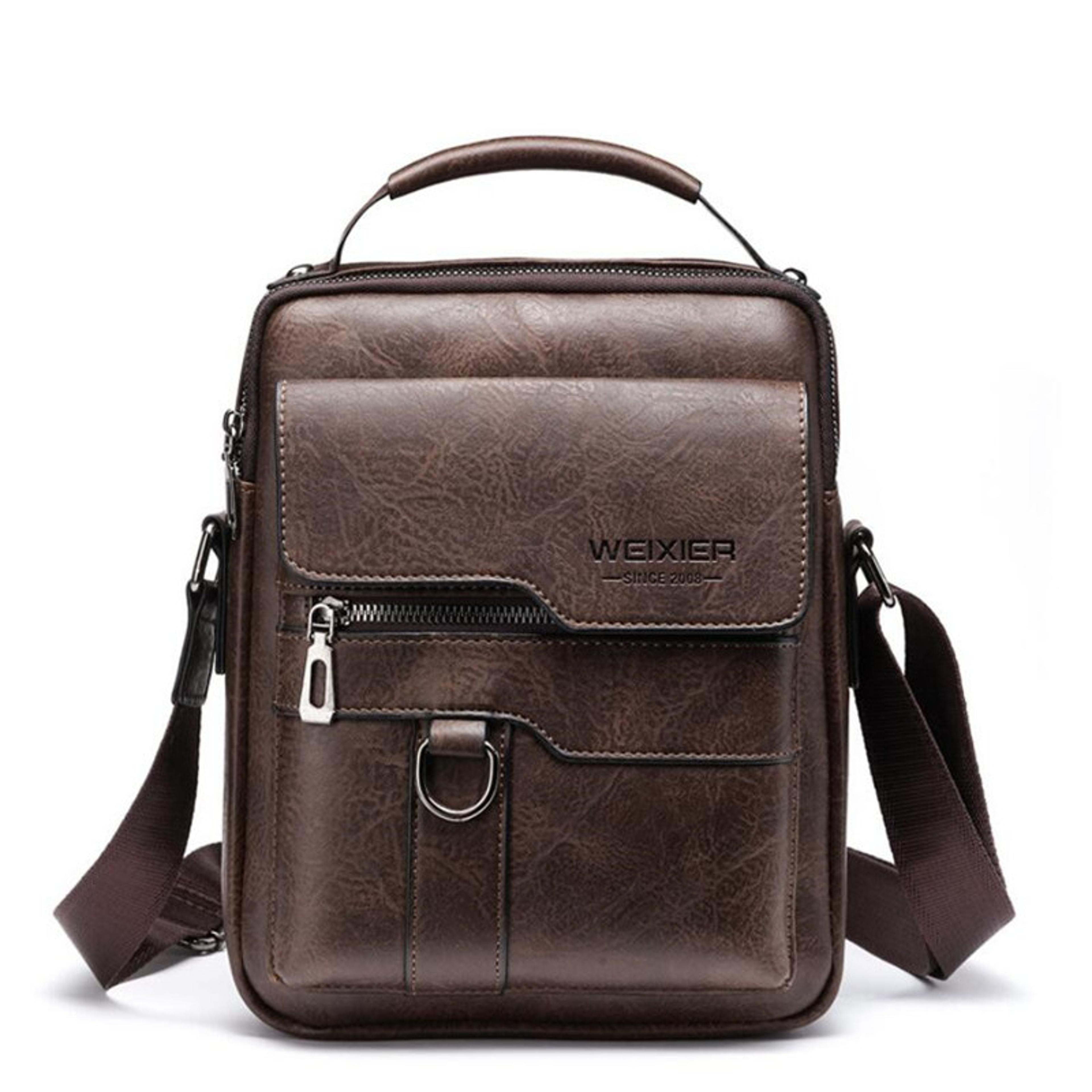 Mens Leather Crossbody Sling Bag  Durable HighQuality Travel Pack For Men 4