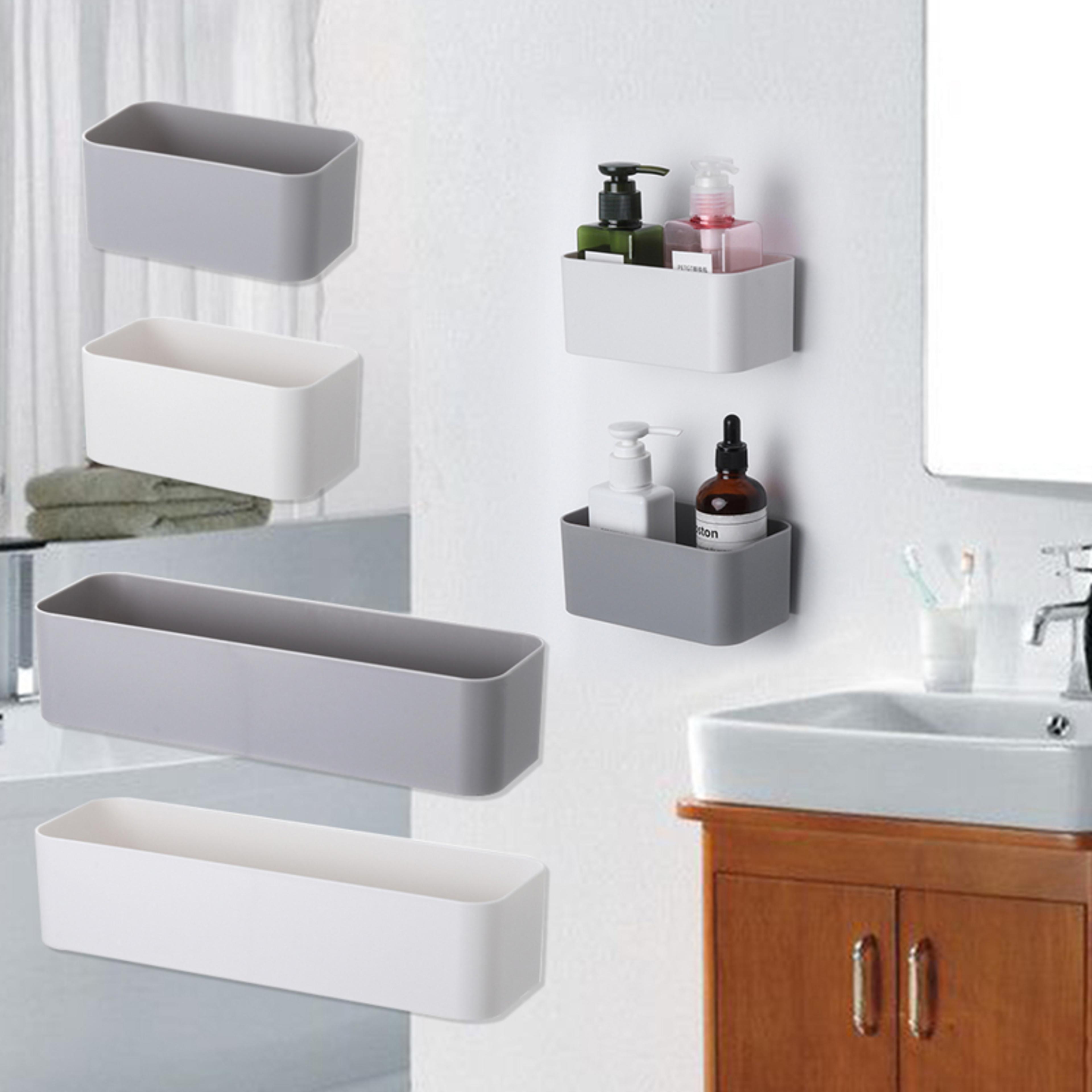 WallMounted Organizer Storage Box For Kitchen  Bathroom  Adhesive Shelf With Drawer 1