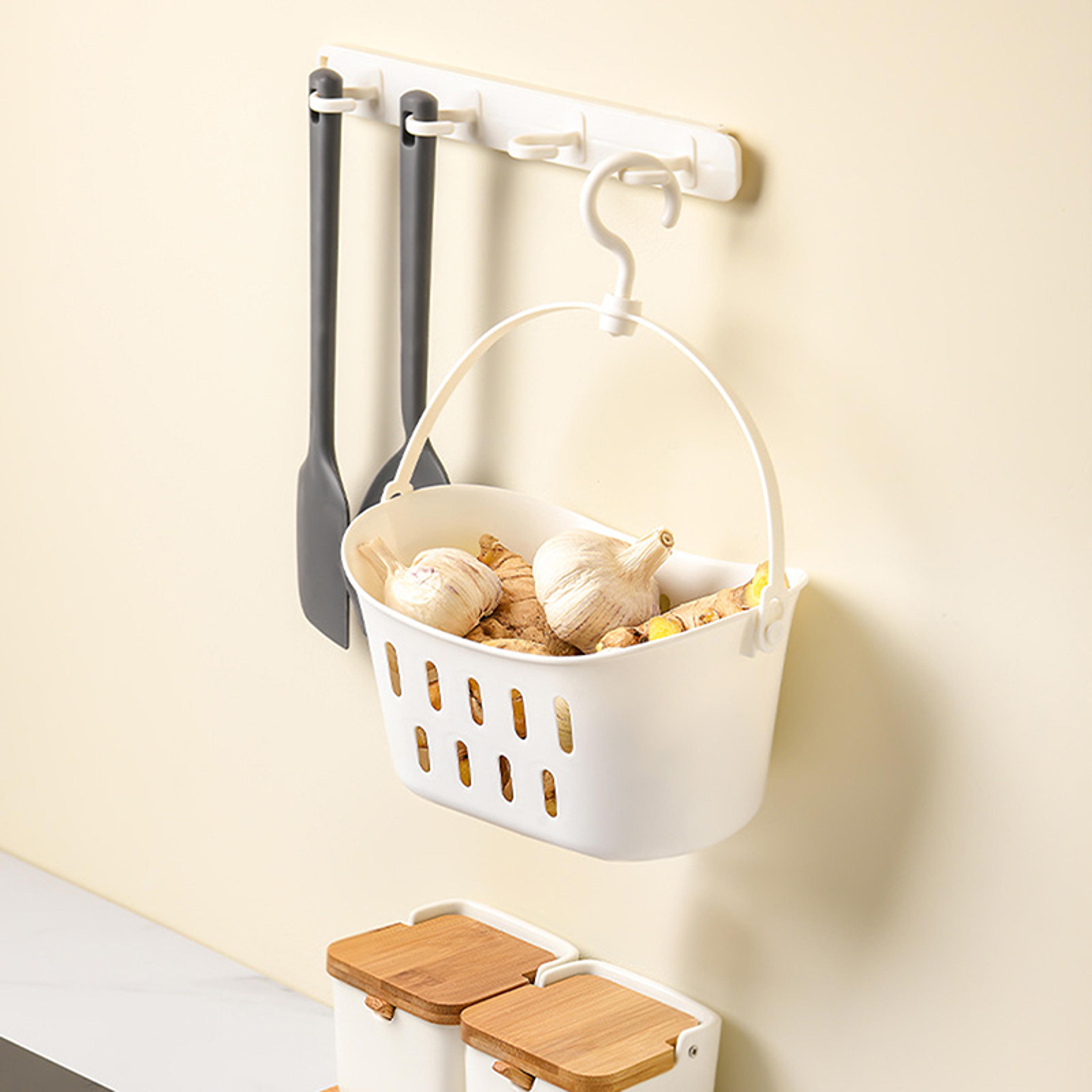 Hanging Bathroom Drain Basket With Rack  Shower Sink Organizer For Kitchen Sundries 2