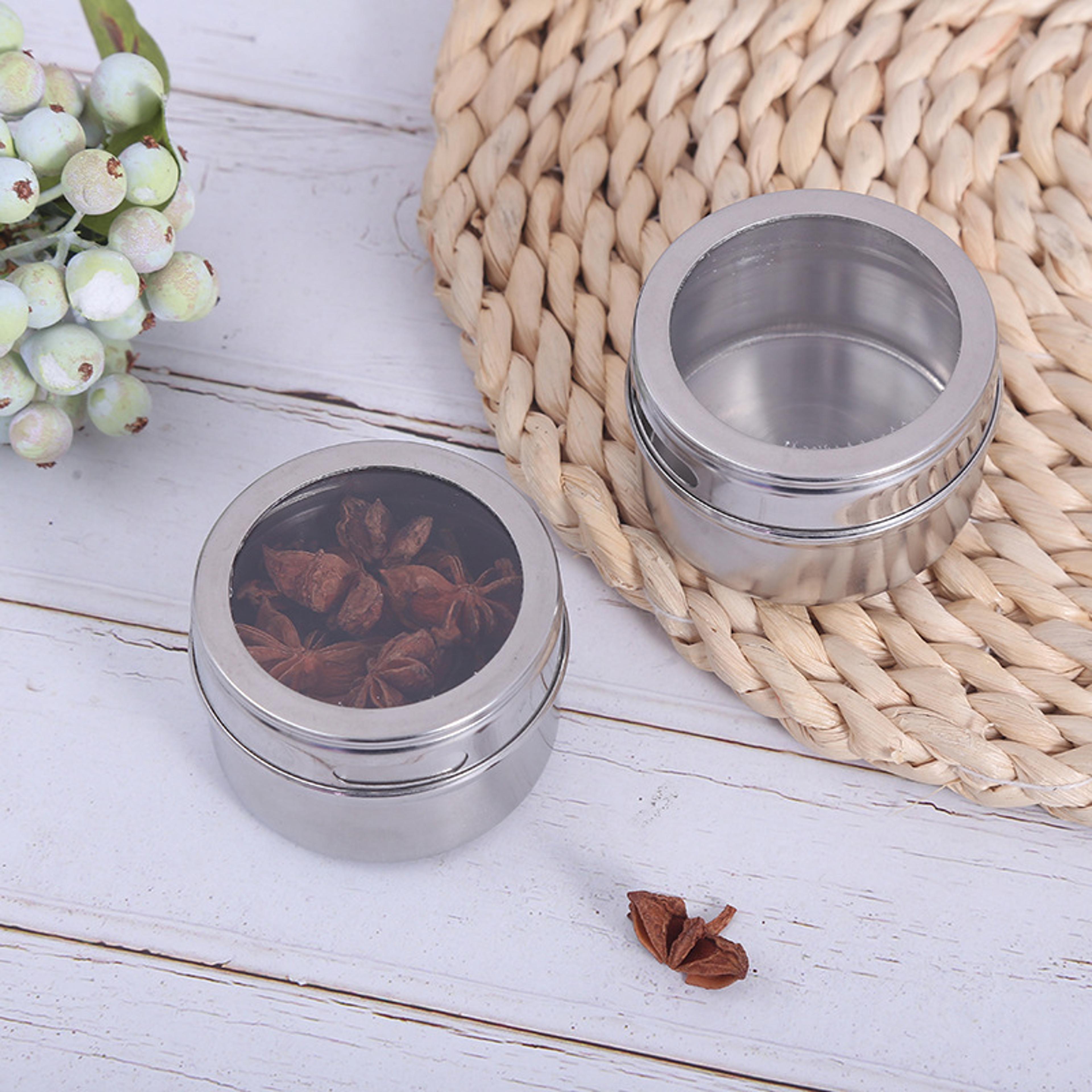 Magnetic Spice Jar Set  Stainless Steel Spice Storage Containers With Labels For Easy Organization 2